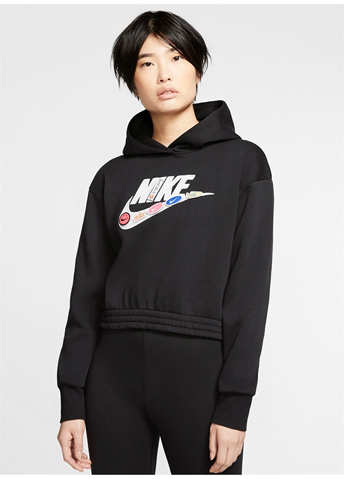 Nike Sportswear Fleece Hoodie Siyah Kadın Sweatshirt