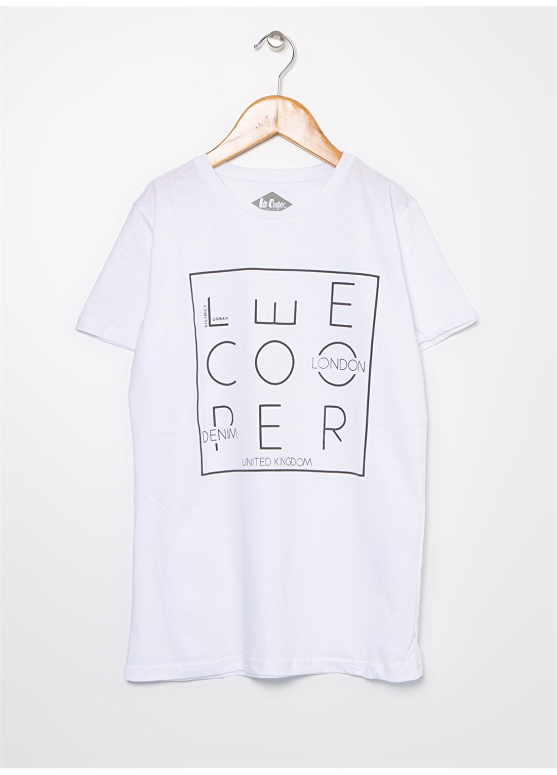 Lee Cooper Baskılı Beyaz Erkek Çocuk T-Shirt 202 LCB 242007 SQUARE BEYAZ