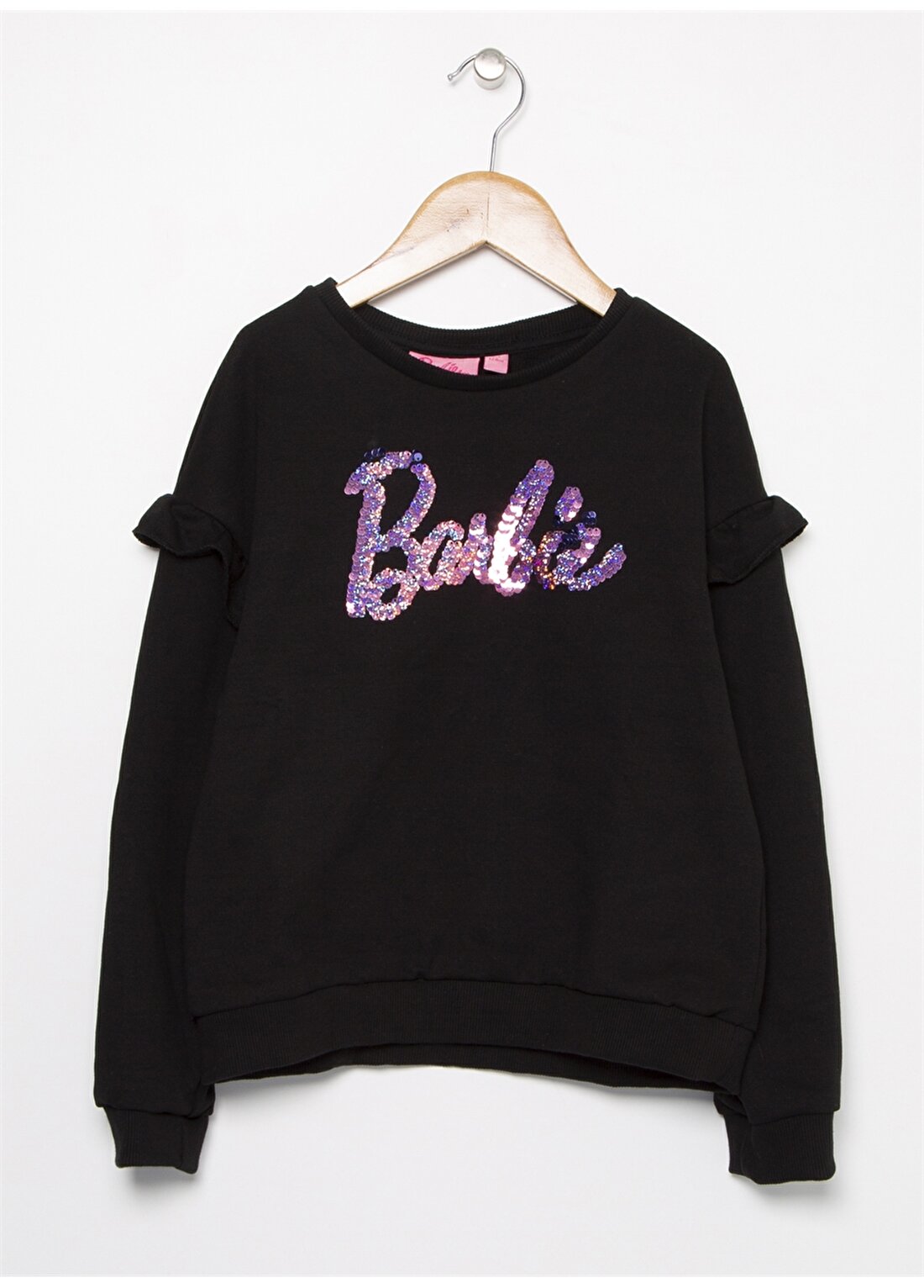 Barbie Nakışlı Siyah Kız Çocuk Sweatshirt