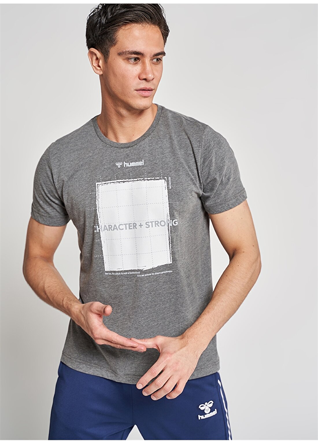 Hummel Gri Baskılı T-Shirt