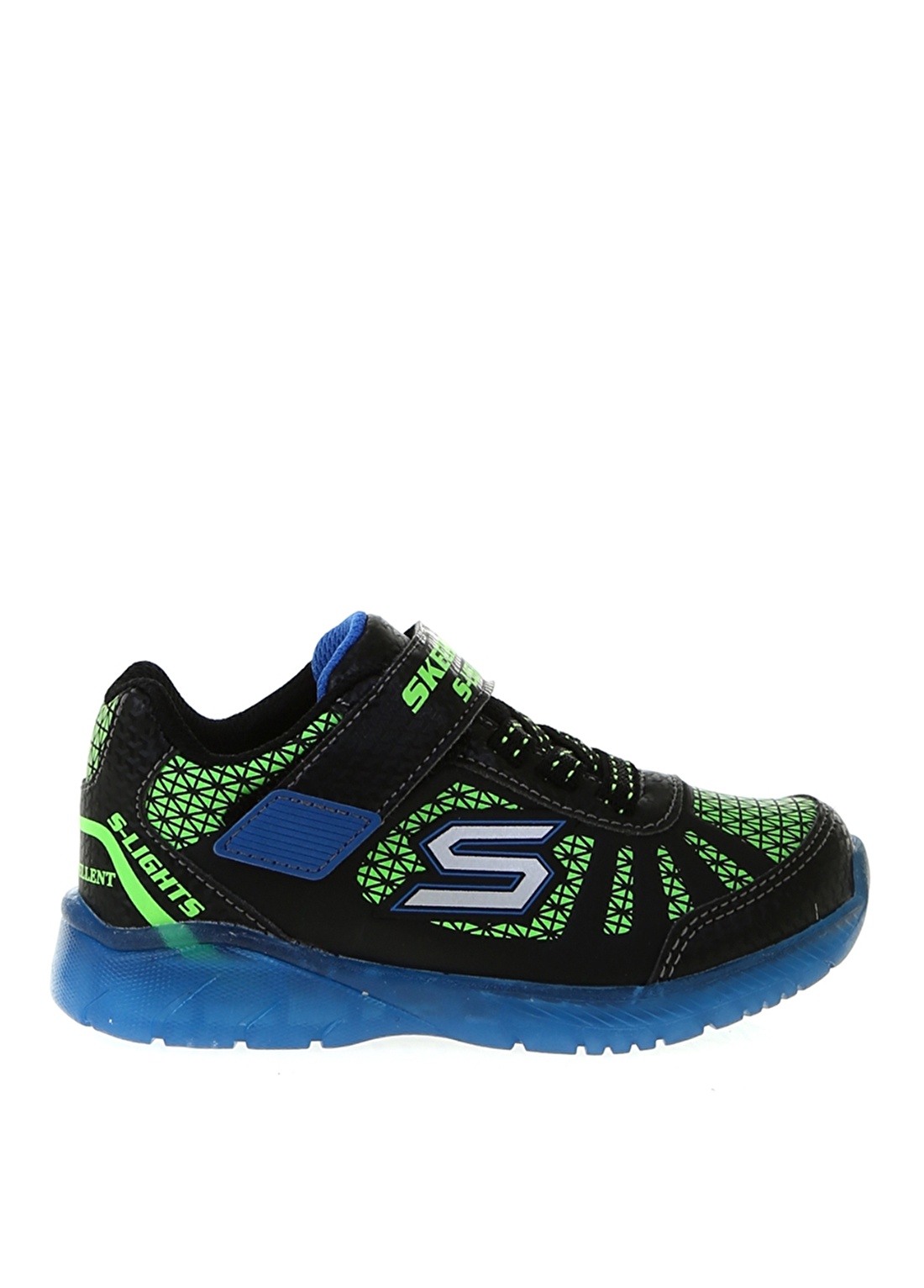 Skechers 401520N Bblm Illumi Siyah - Mavi - Yeşil Erkek Çocuk Yürüyüş Ayakkabısı