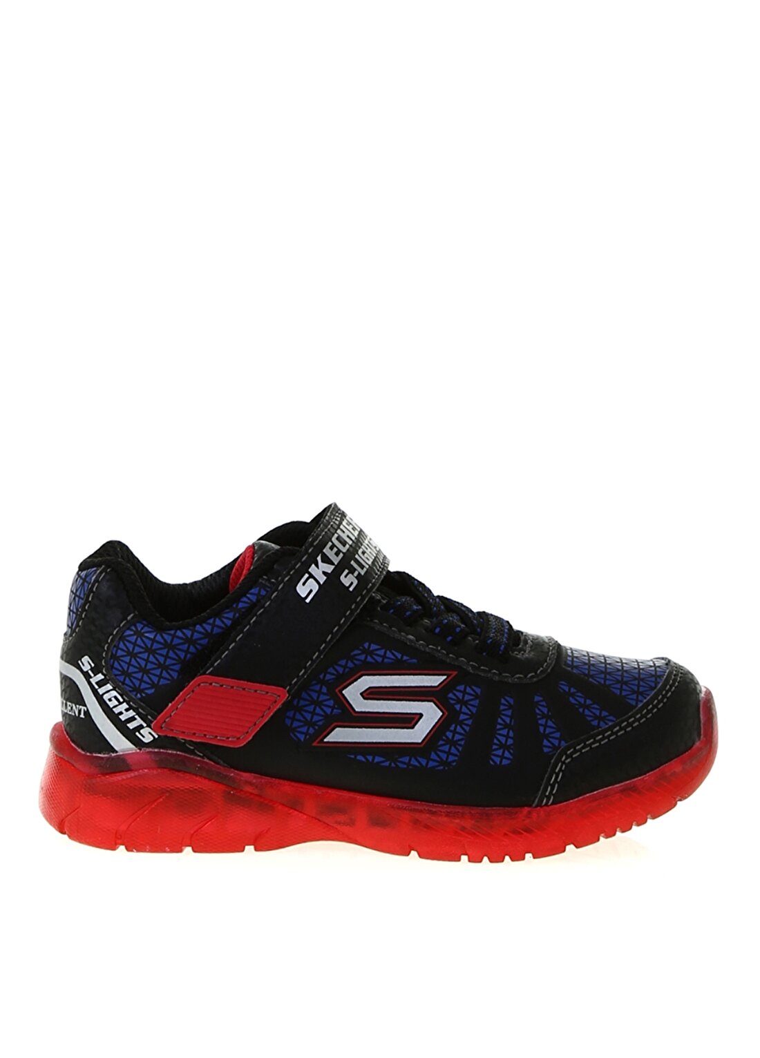Skechers 401520N Bkrb Illumi Siyah - Kırmızı - Mavi Erkek Çocuk Yürüyüş Ayakkabısı