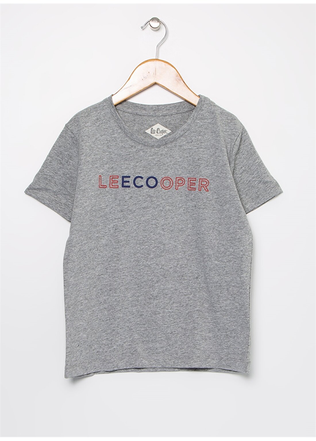 Lee Cooper Bisiklet Yaka Baskılı Kız Çocuk Gri Repreve T-Shirt