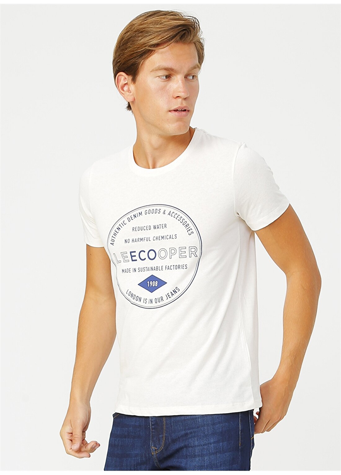 Lee Cooper 202 LCM 242079 RCY 02 Ekru REPREVE T-Shirt