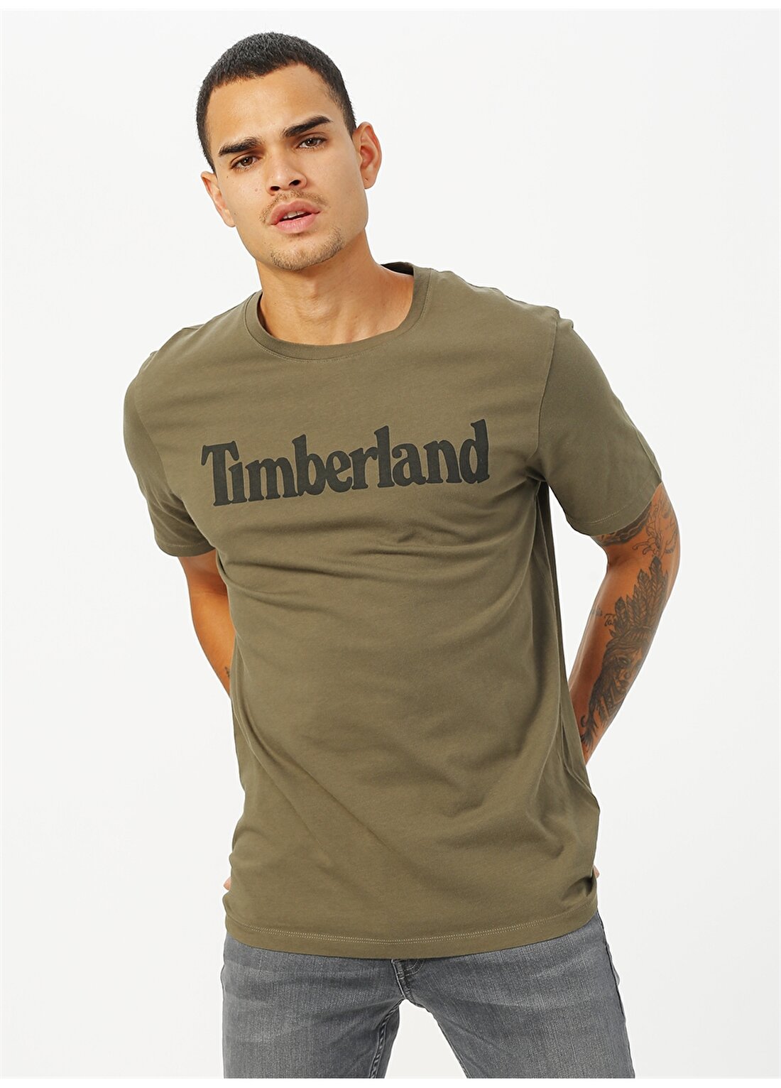 Timberland Yeşil Erkek T-Shirt - TB0A2C31A581 SS Kennebec River Tee