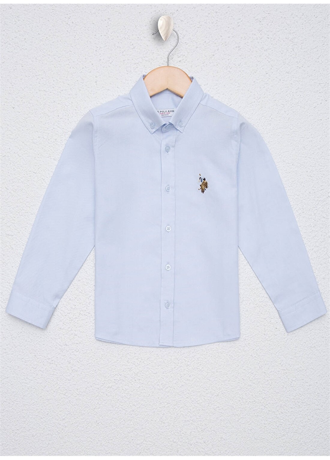 U.S. Polo Assn. Desenli Açık Mavi Erkek Çocuk Gömlek