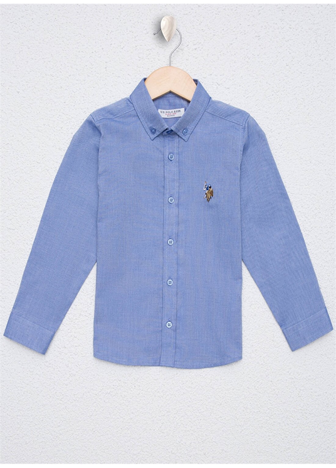 U.S. Polo Assn. Desenli Koyu Mavi Erkek Çocuk Gömlek CEDCOLORKIDS020K-VR032