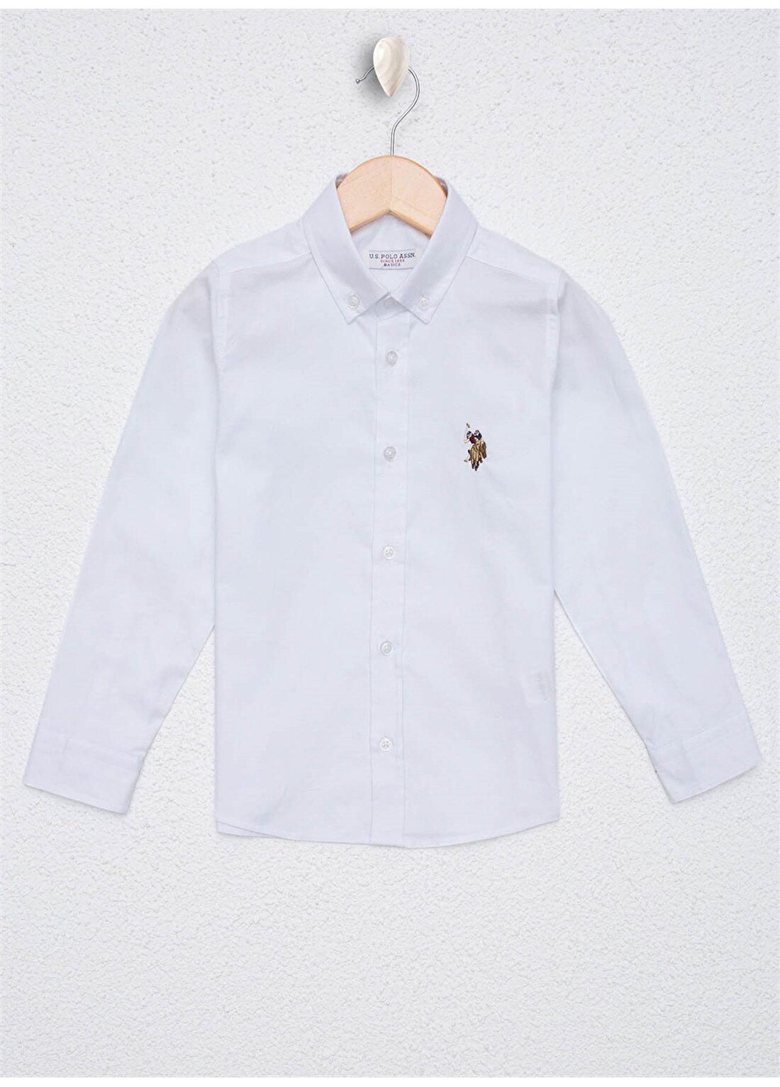 U.S. Polo Assn. Desenli Beyaz Erkek Çocuk Gömlek CEDCOLORKIDS020K-VR013