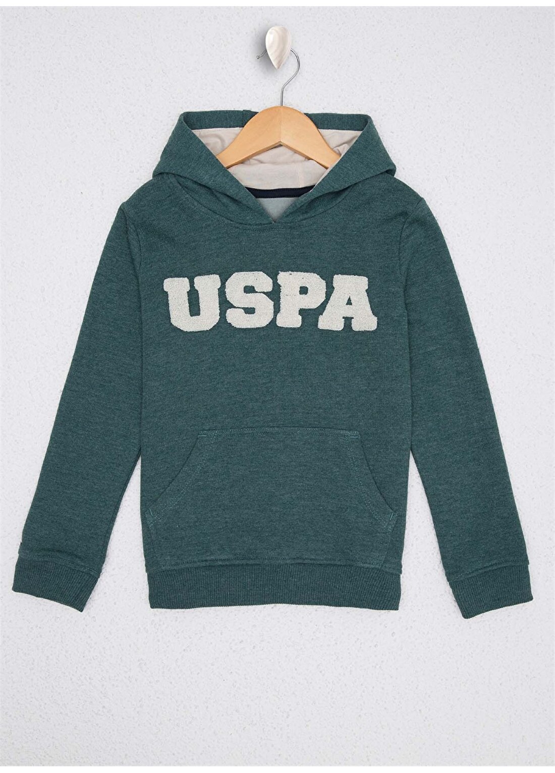 U.S. Polo Assn. Aplikeli Koyu Yeşil Erkek Çocuk Sweatshirt