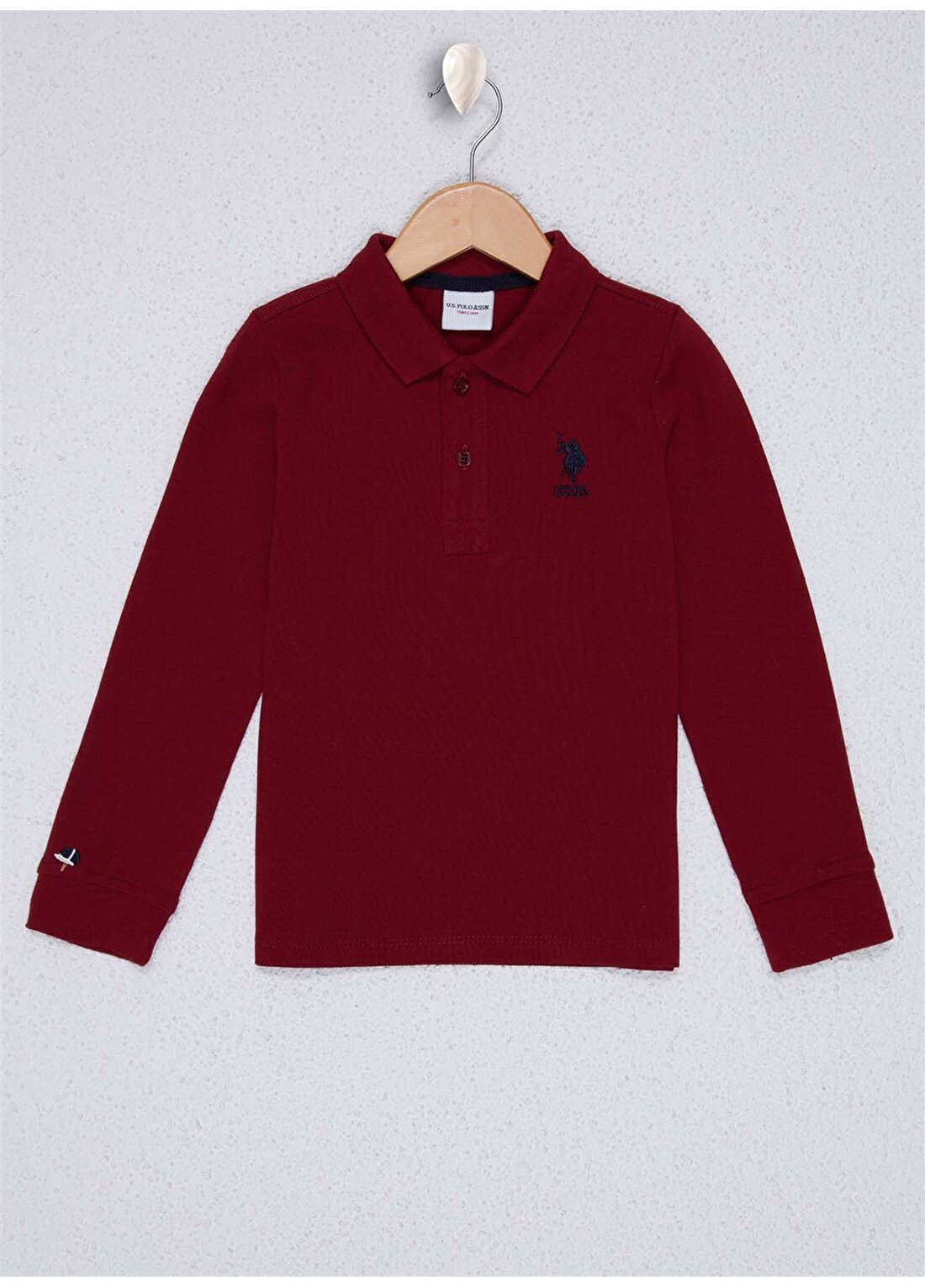 U.S. Polo Assn. Polo Yaka Düz Kırmızı Erkek Çocuk Sweatshirt