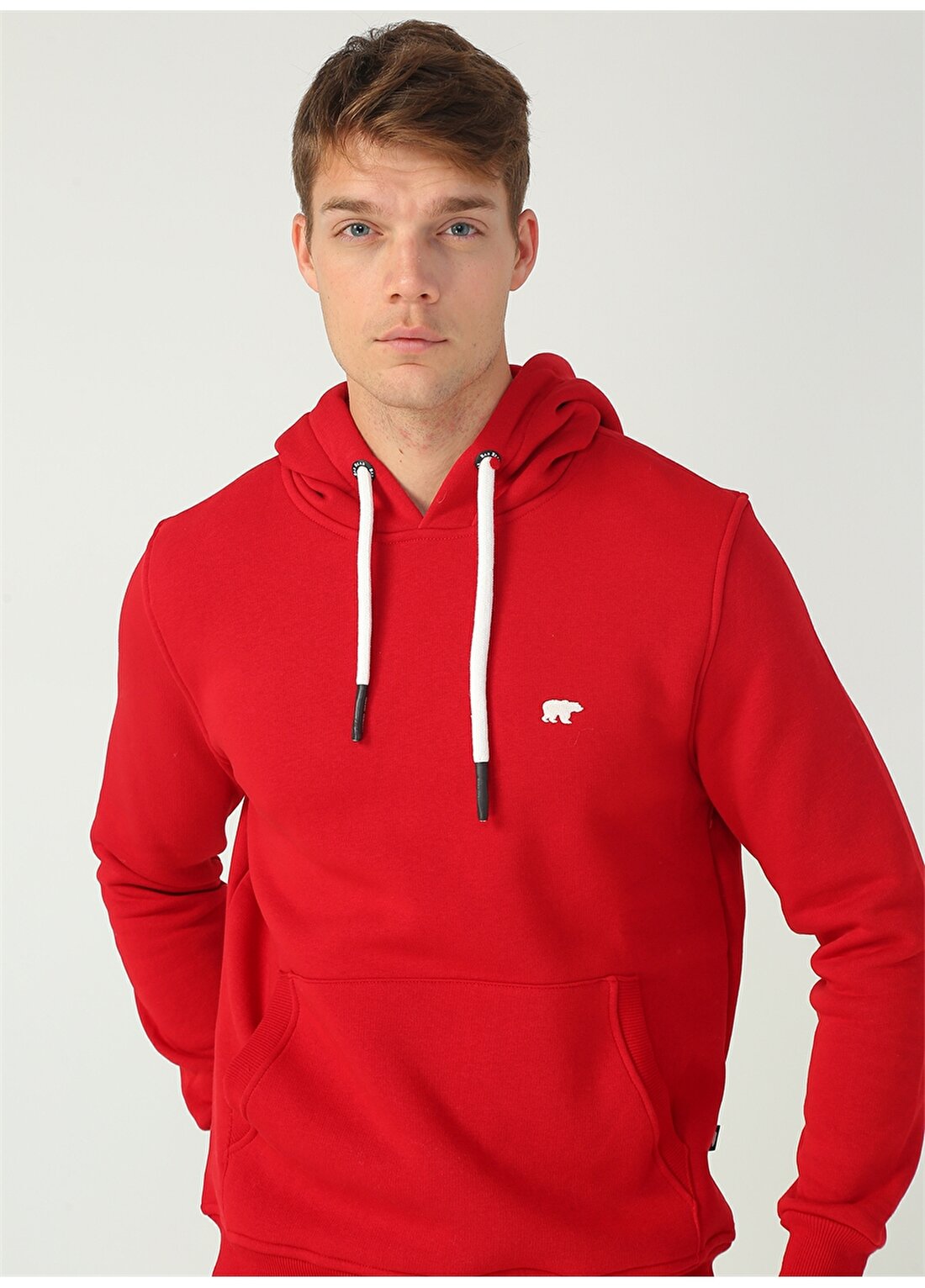 Bad Bear Kapüşonlu Düz Açık Kırmızı Erkek Şardonlu Sweatshirt SIMPLE HOODIE
