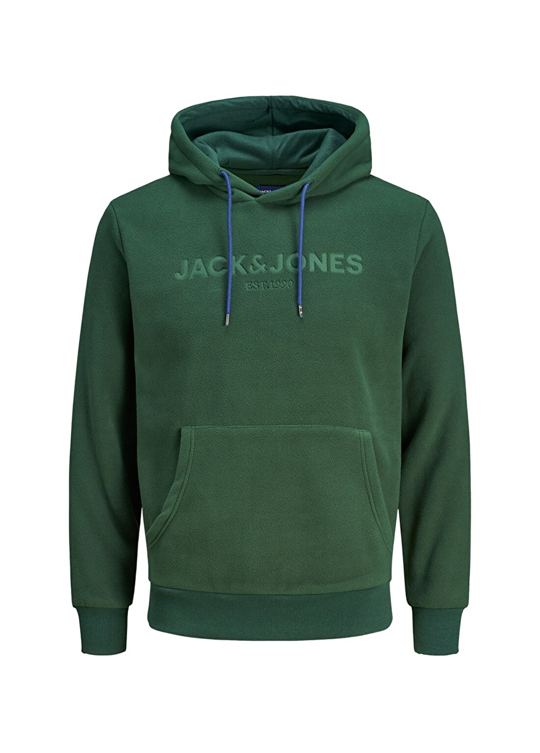 Jack & Jones 12176850_Jorneuby Sweat Hood Kapüşonlu Uzun Kollu Regular Fit Baskılı Yeşil Erkek Sweatshirt