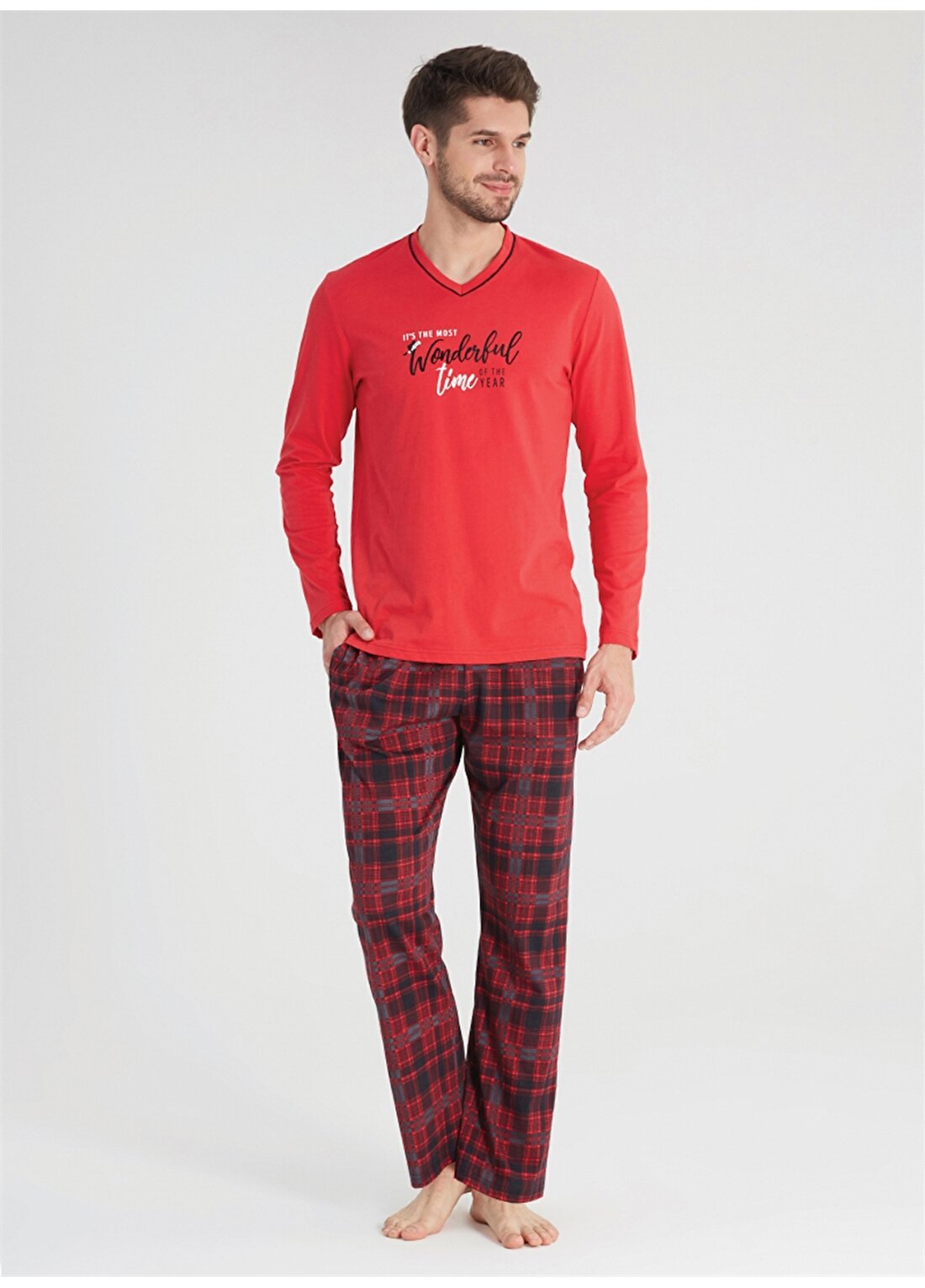 Blackspade 30008 Kırmızı Erkek Pijama Takımı
