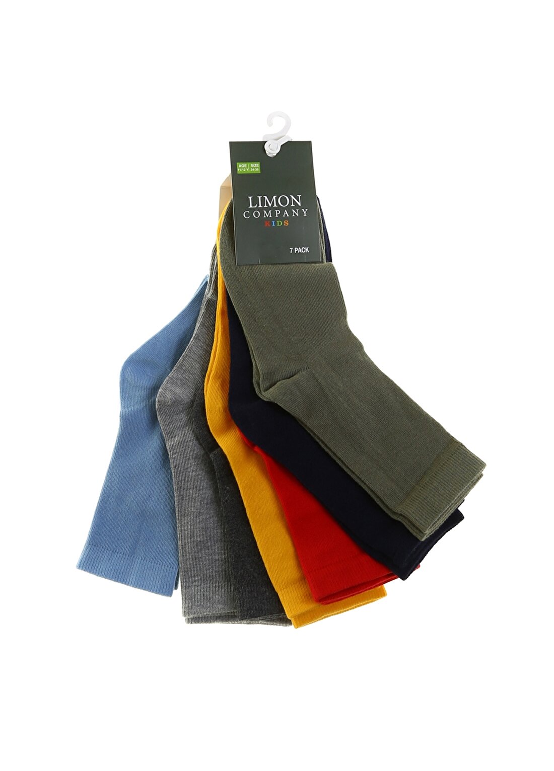 Limon 7''Li Düz Çok Renkli Erkek Çocuk Soket Çorap