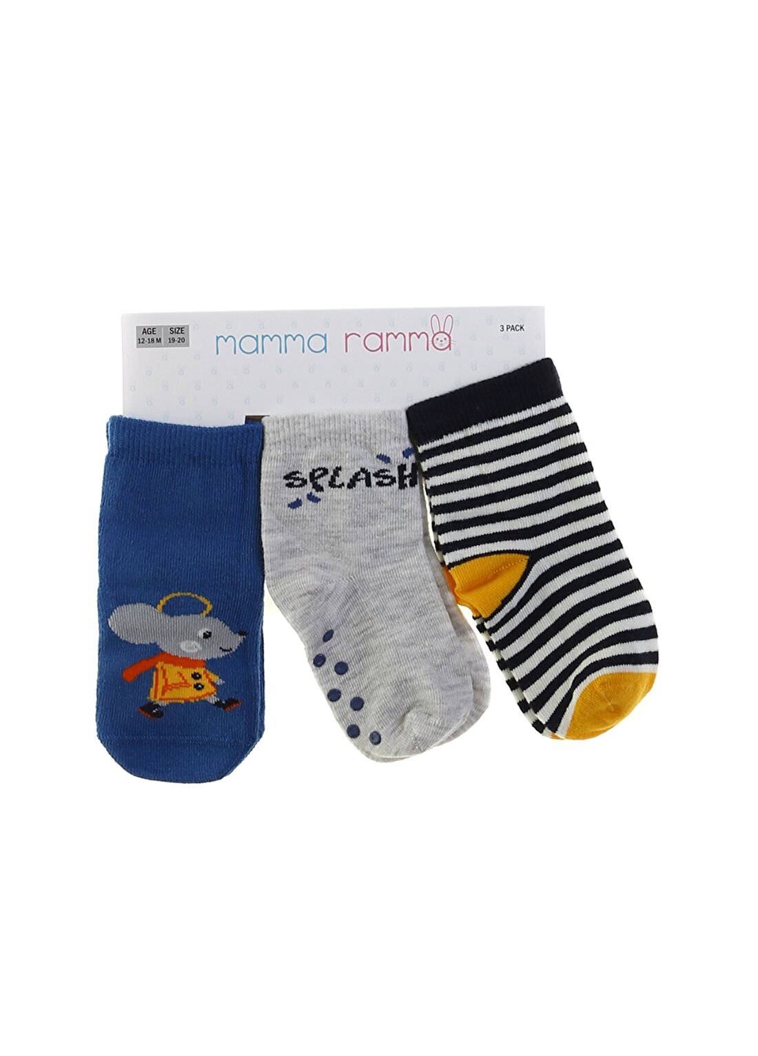 Mammaramma Splah Çok Renkli Baskılı Erkek Bebek Soket Çorap