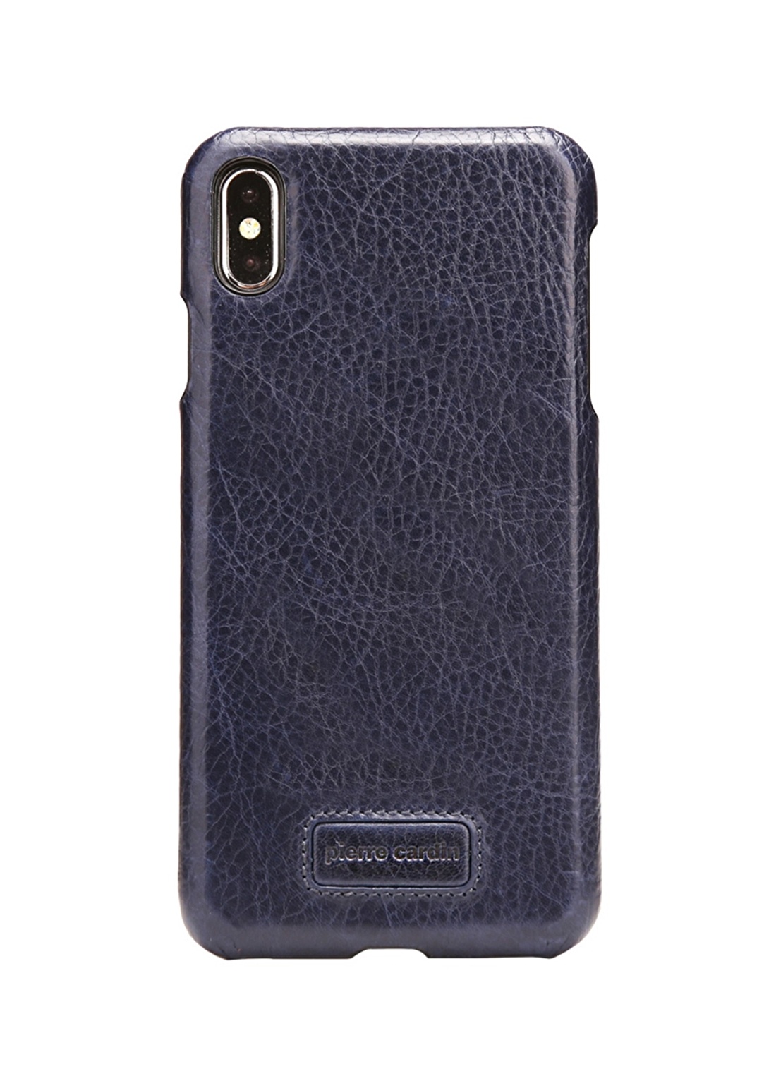 Pierre Cardin PCS-S05 Iphone XS Max (6.5) Lacivert Klasik Deri Arka Kapak Telefon Aksesuarı