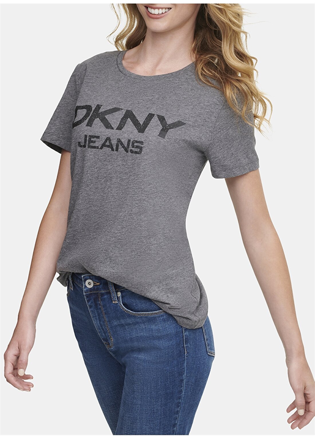 Dkny Jeans Bisiklet Yaka Logolu T-Shirt