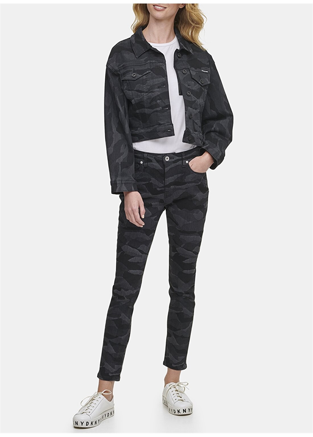 Dkny Jeans Siyah - Gri Kadın Ceket E0ICS667