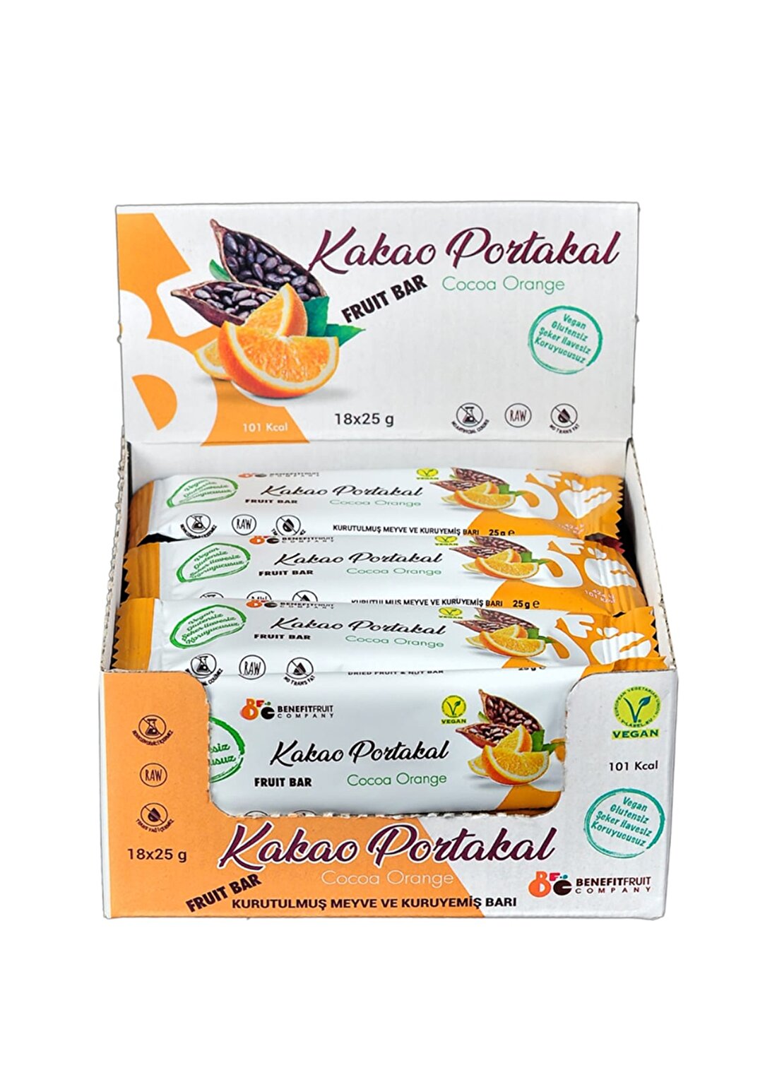 Benefit Fruits Company Kakao Portakal 18 Adet Kuruyemiş Bar