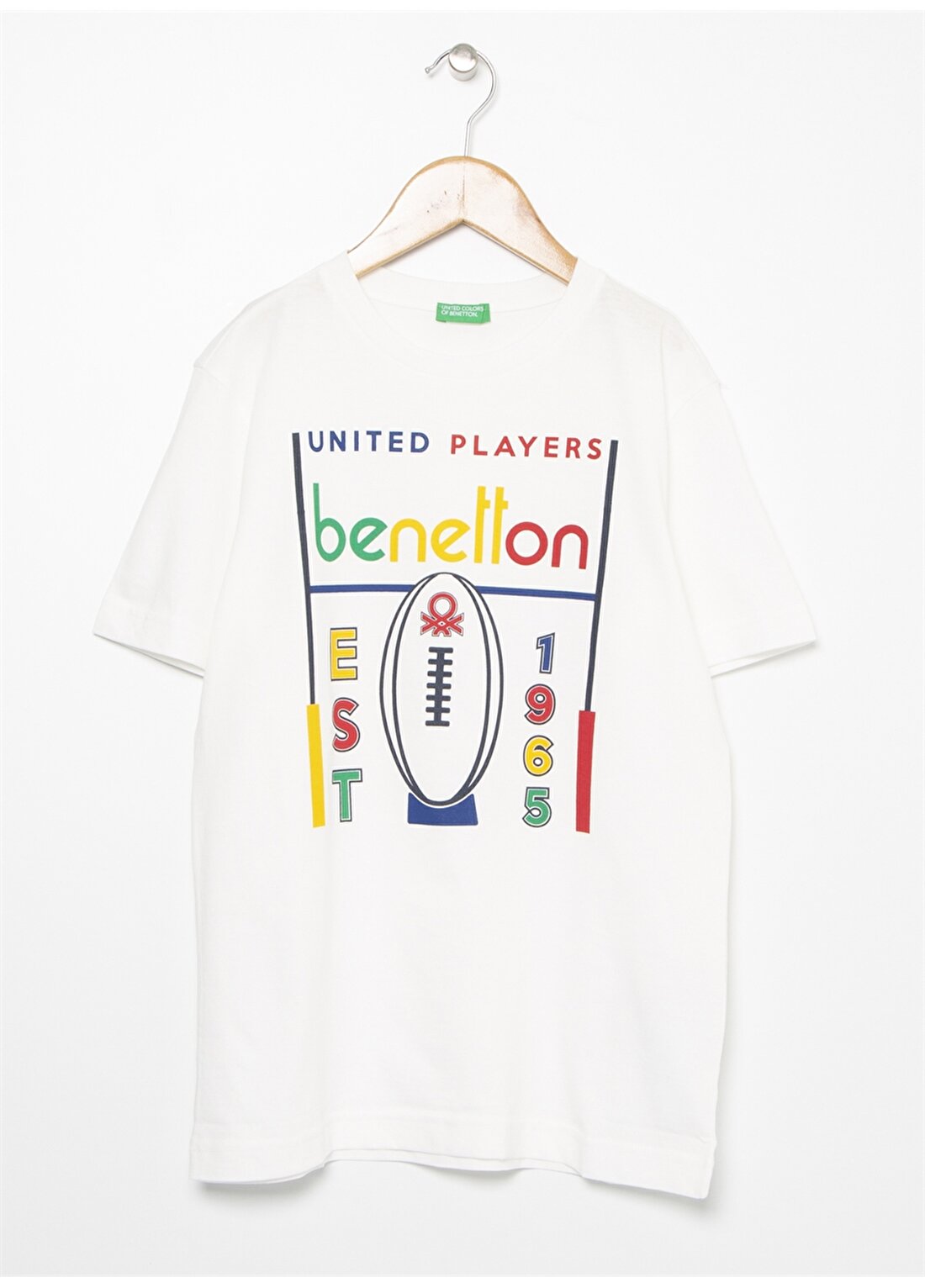 Benetton Yazılı Krem Erkek Çocuk T-Shirt