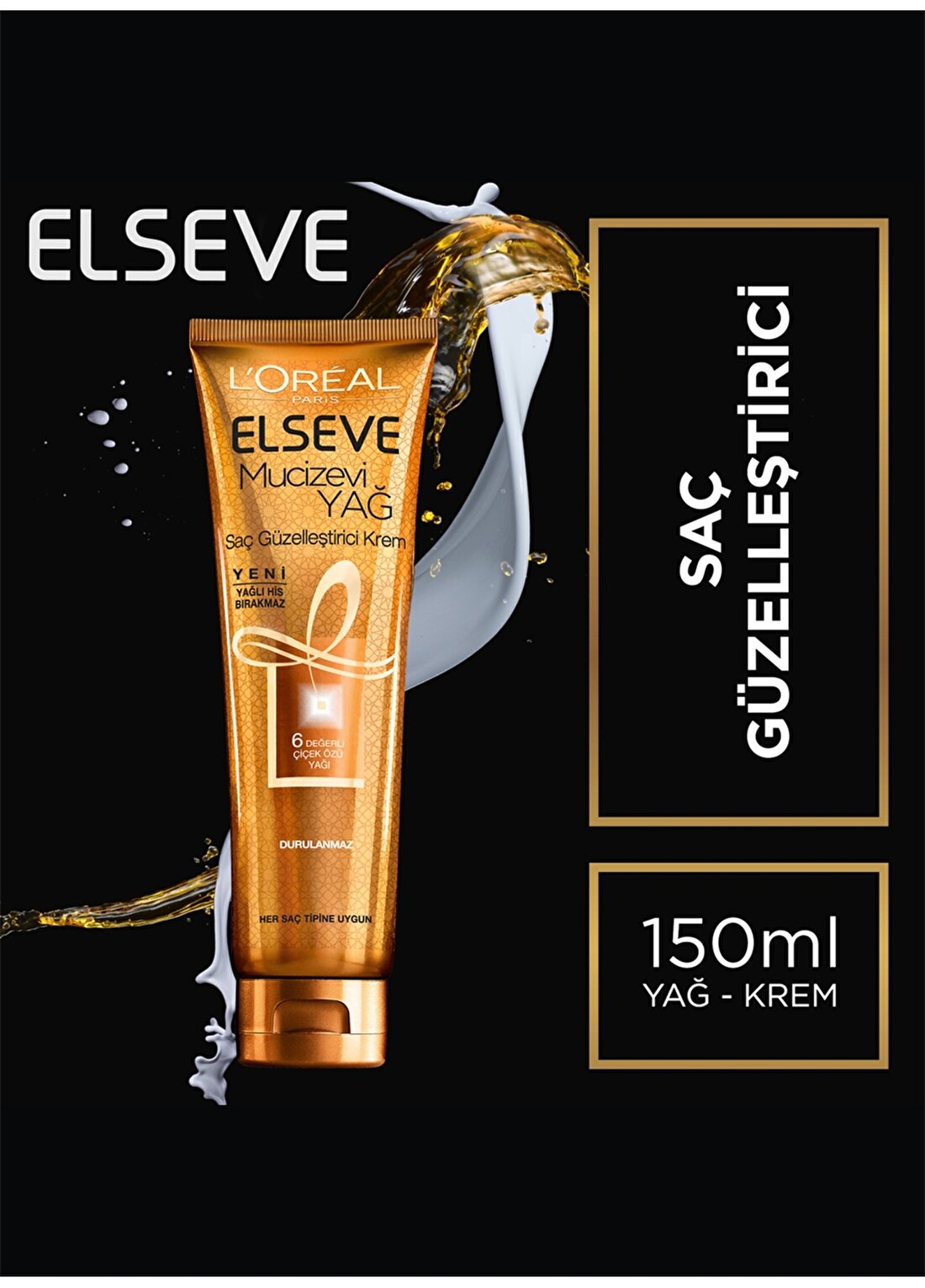 L''oréal Paris Elseve Mucizevi Yağ Saç Güzelleştirici Krem 150 Ml - Her Saç Tipi