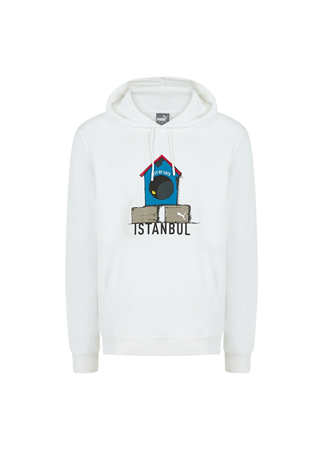 Puma 58562702 Istanbul Kapüşonlu Standart Kalıp Beyaz Erkek Sweatshirt