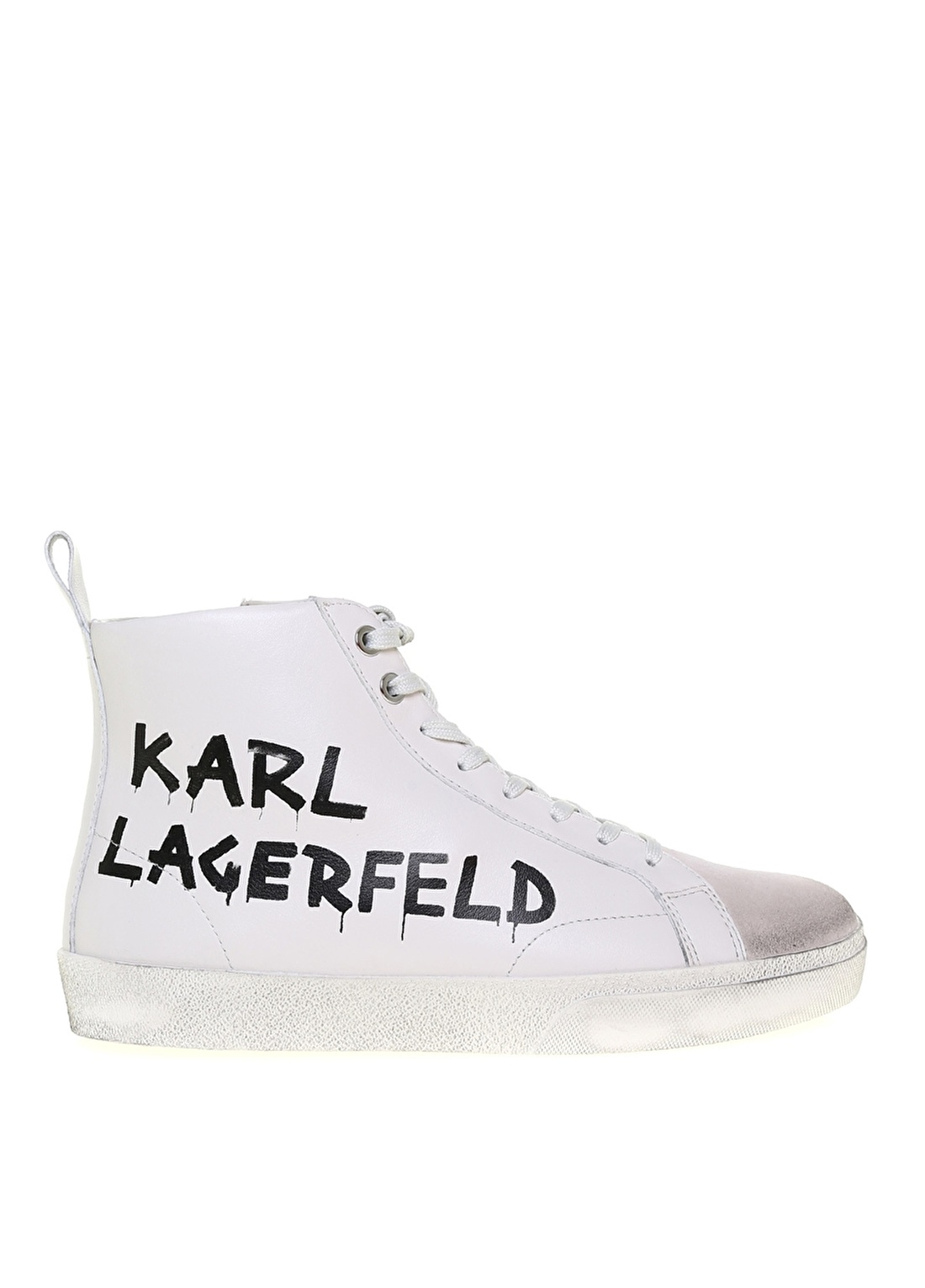 KARL LAGERFELD Beyaz Kadın Deri Sneaker SKOOL Brushlogobot