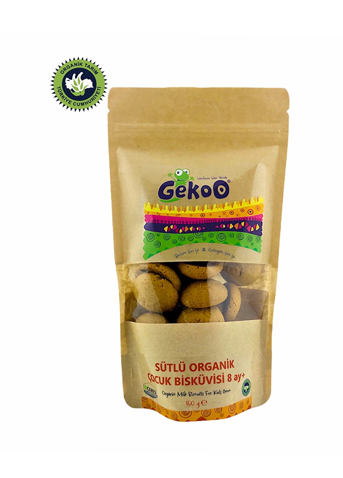 Gekoo 150 Gr Organik Sütlü Çocuk Bisküvisi