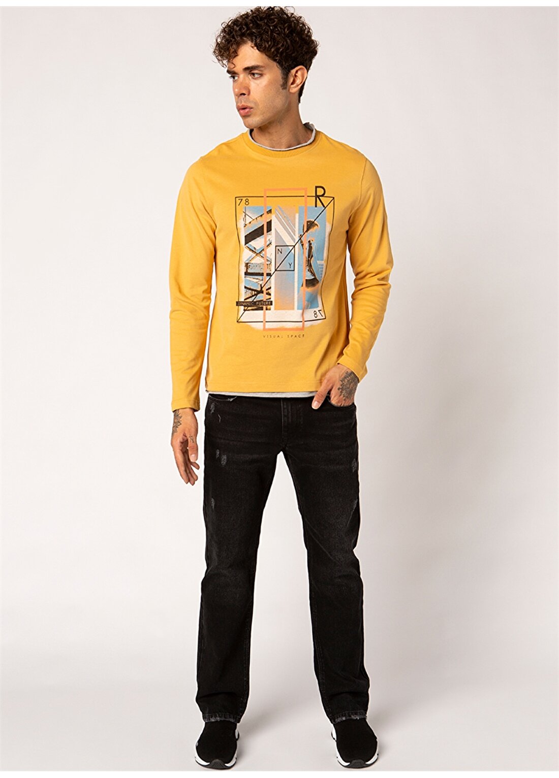 Vigoss 61858-04001 Koyu Sarı Erkek Sweatshirt