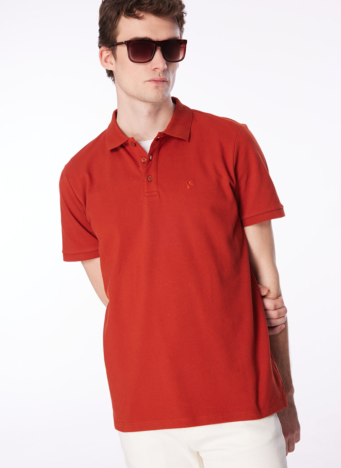 Fabrika Comfort Kiremit Erkek Polo Yaka Basic Polo T-Shirt NOBRO K CEPSIZ