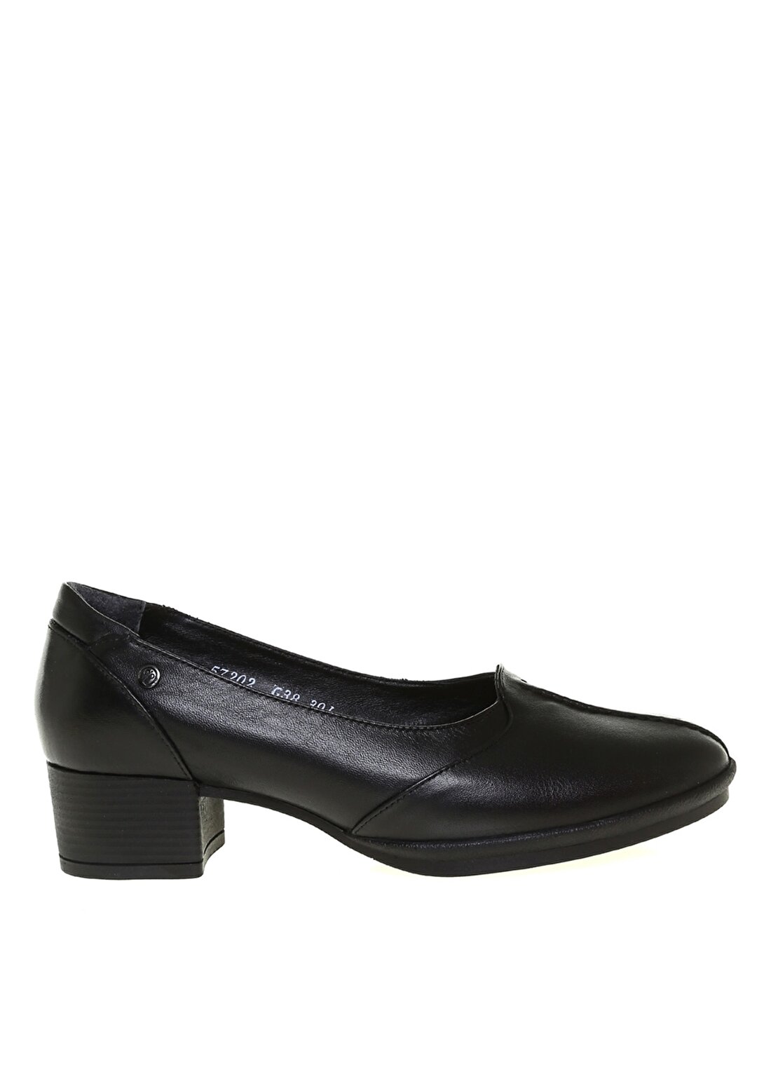 Forelli 57202-G SIYAH Deri Siyah Kadın Topuklu Ayakkabı