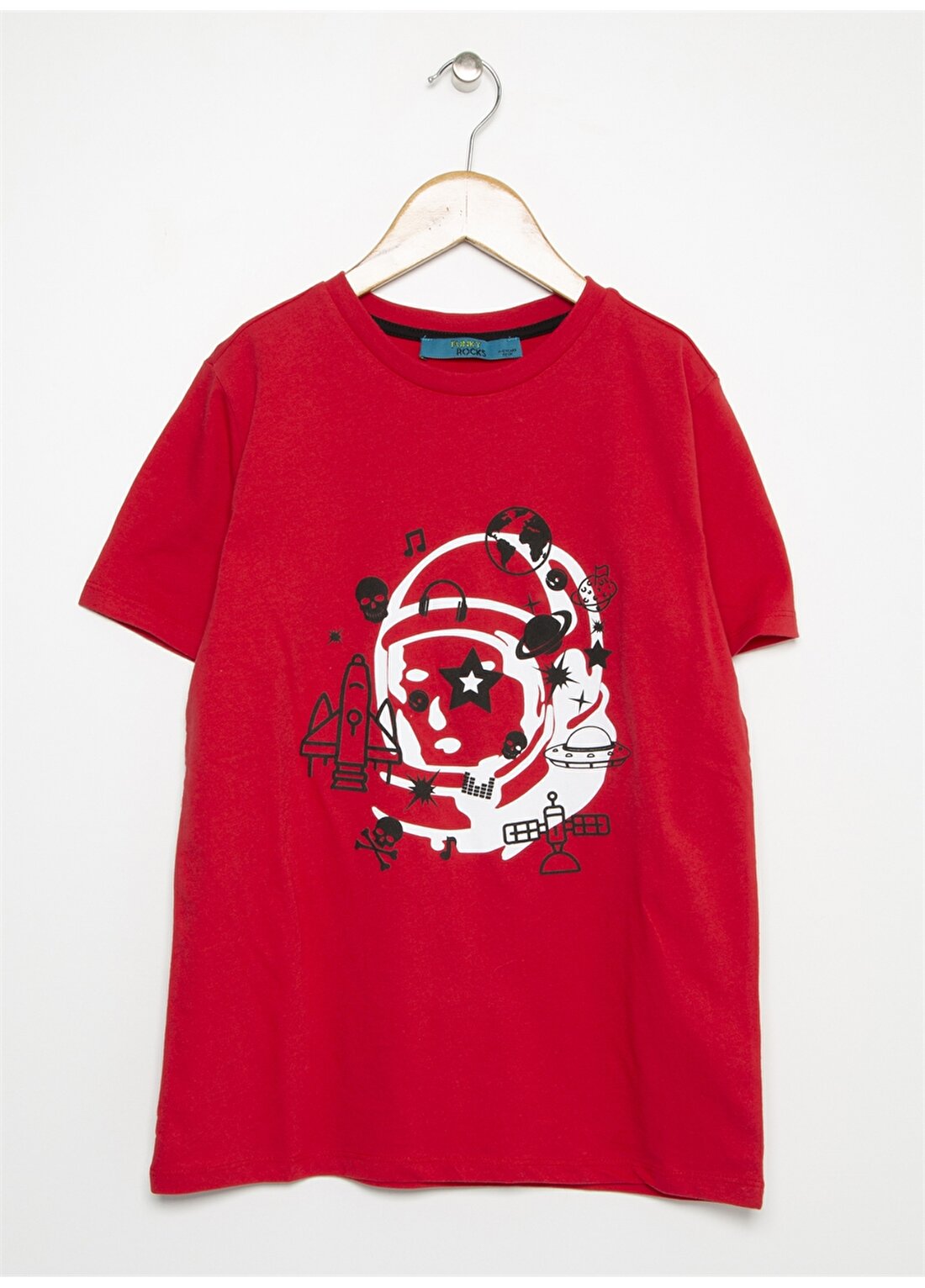 Funky Rocks Erkek Çocuk Kırmızı Bisiklet Yaka T-Shirt
