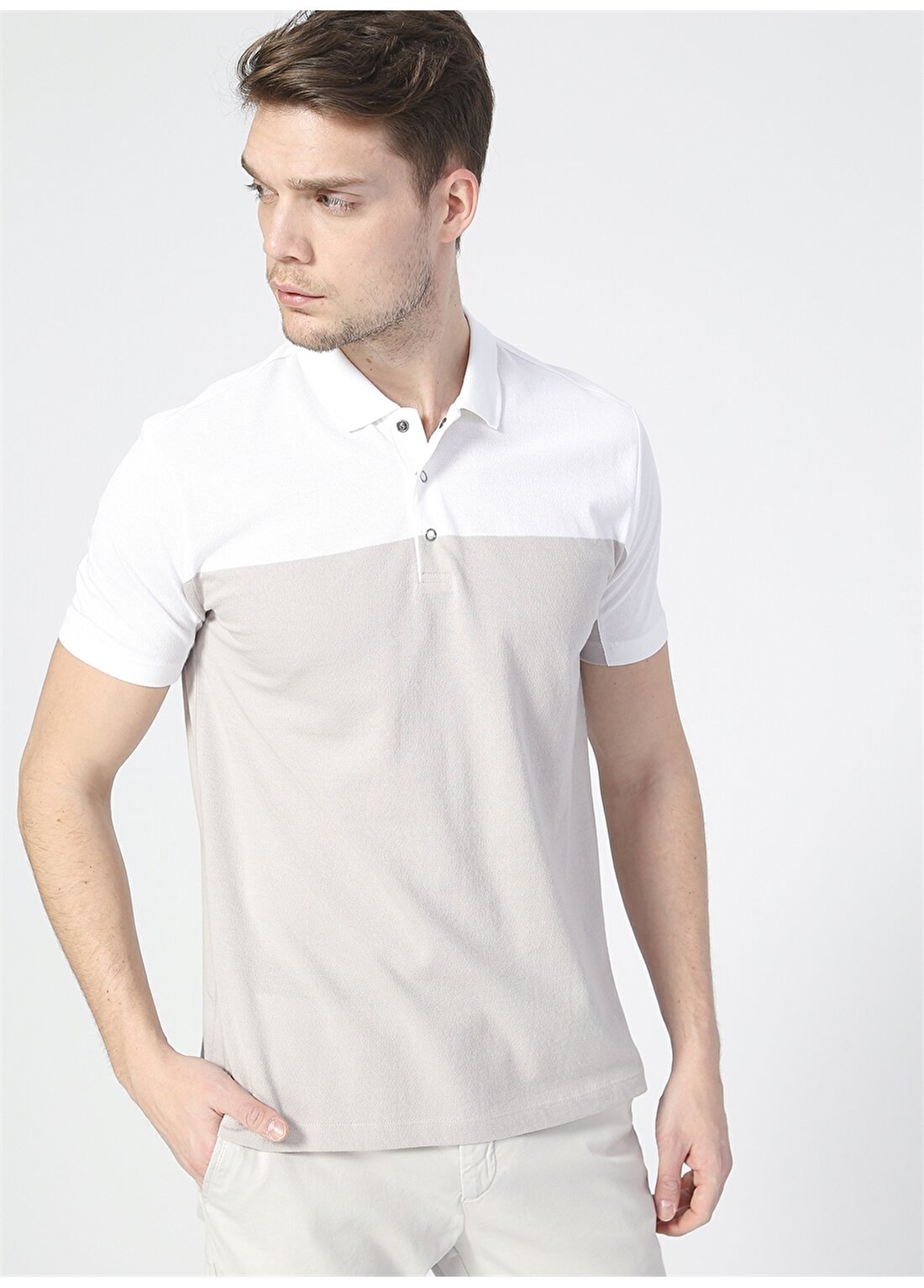 Fabrika Basic Düz Taş Erkek Polo T-Shirt - FRODO