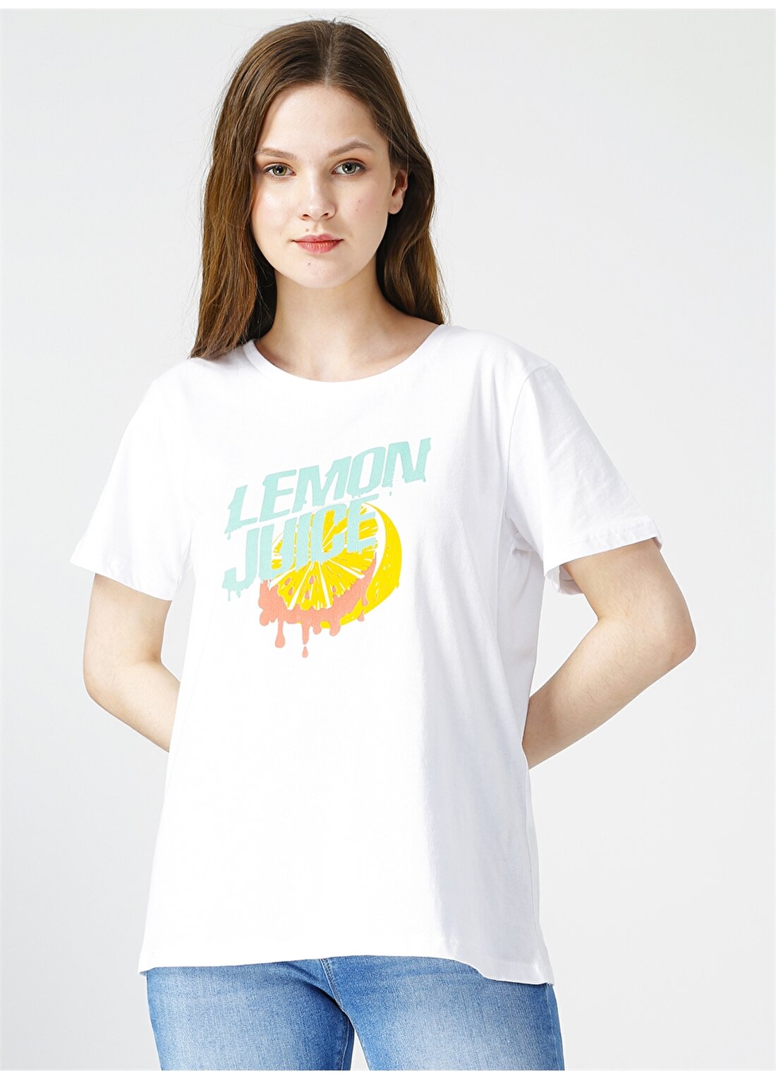 Limon Baskılı Kadın T-Shirt