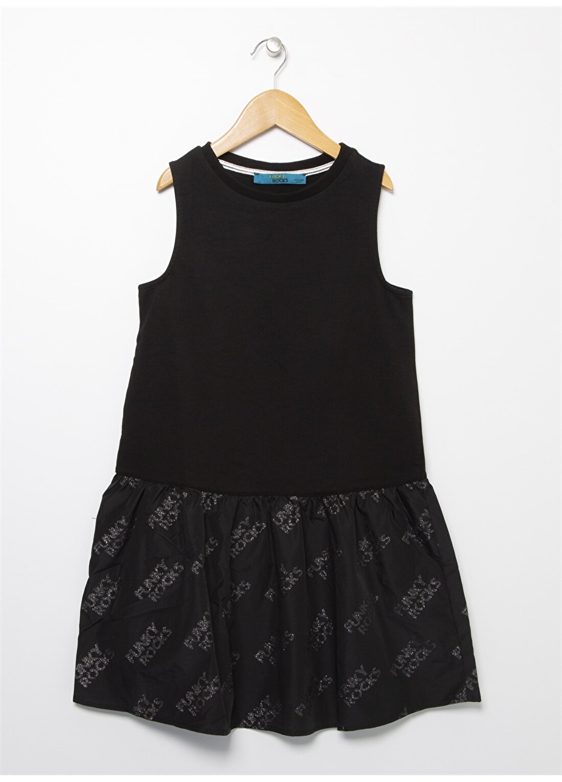 Funky Rocks Jakarlı Siyah Kız Çocuk Mini Elbise TM-02