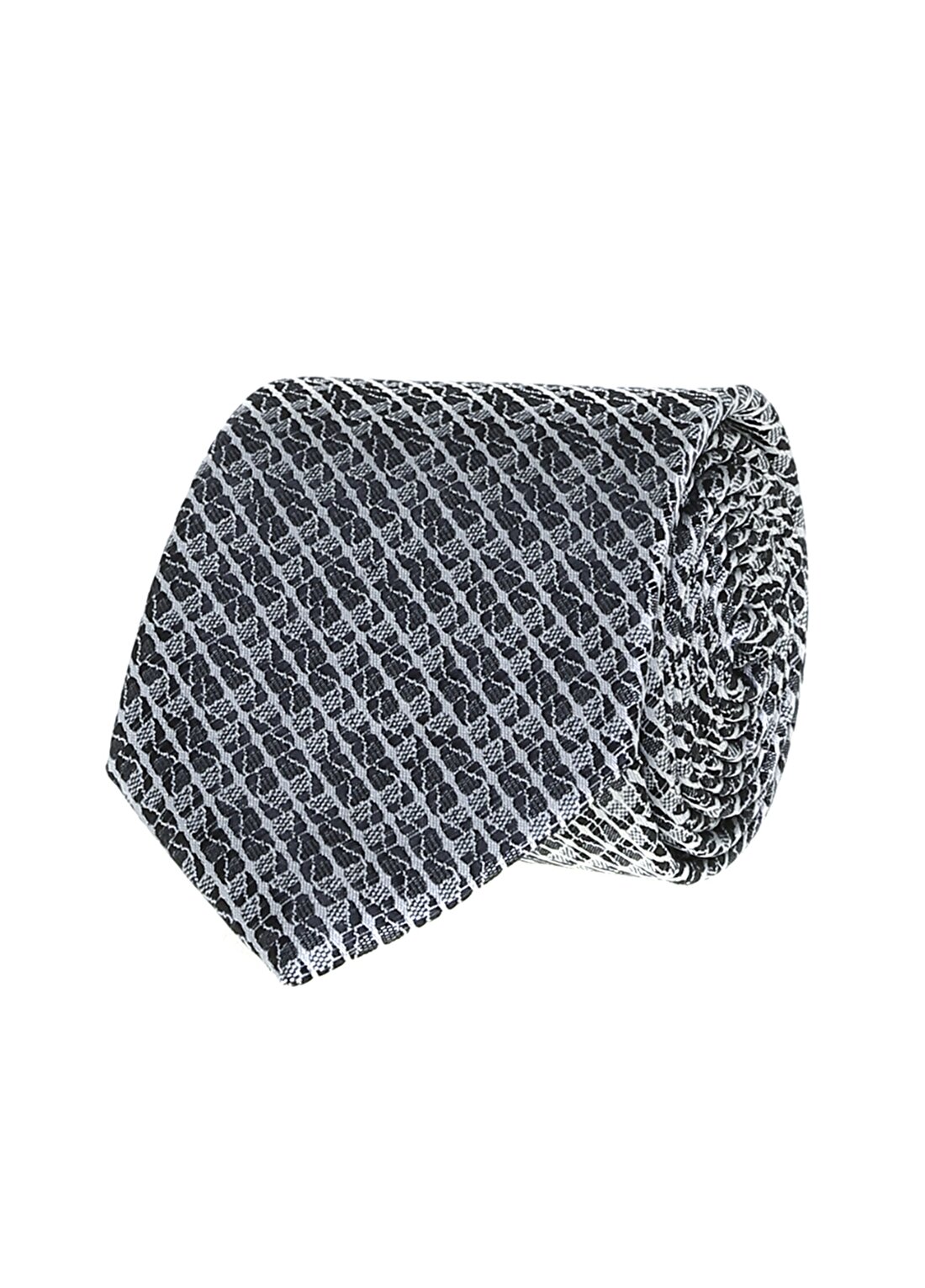 Altınyıldız Classic Desenli Klasik Nano Gri - Siyah Kravat