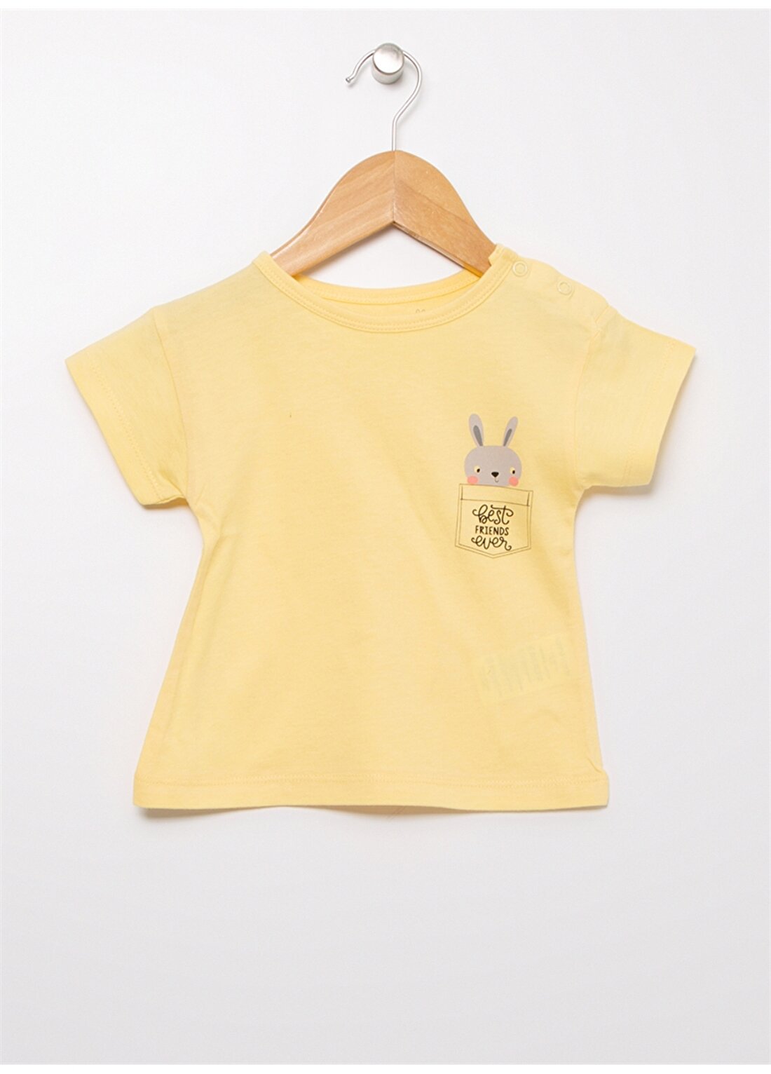 Mammaramma 21HG-11 Bisiklet Yaka Sarı Standart Kalıp Bebek T-Shirt