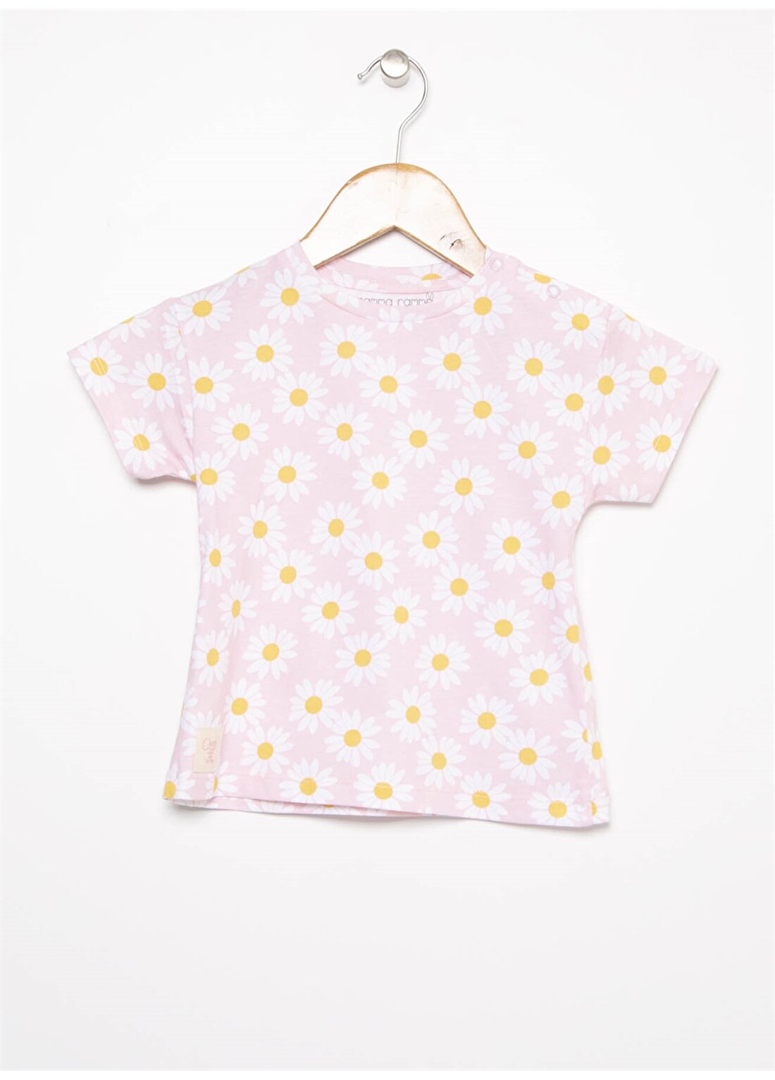 Mammaramma Pembe Çiçekli Kız Çocuk ,T-Shirt