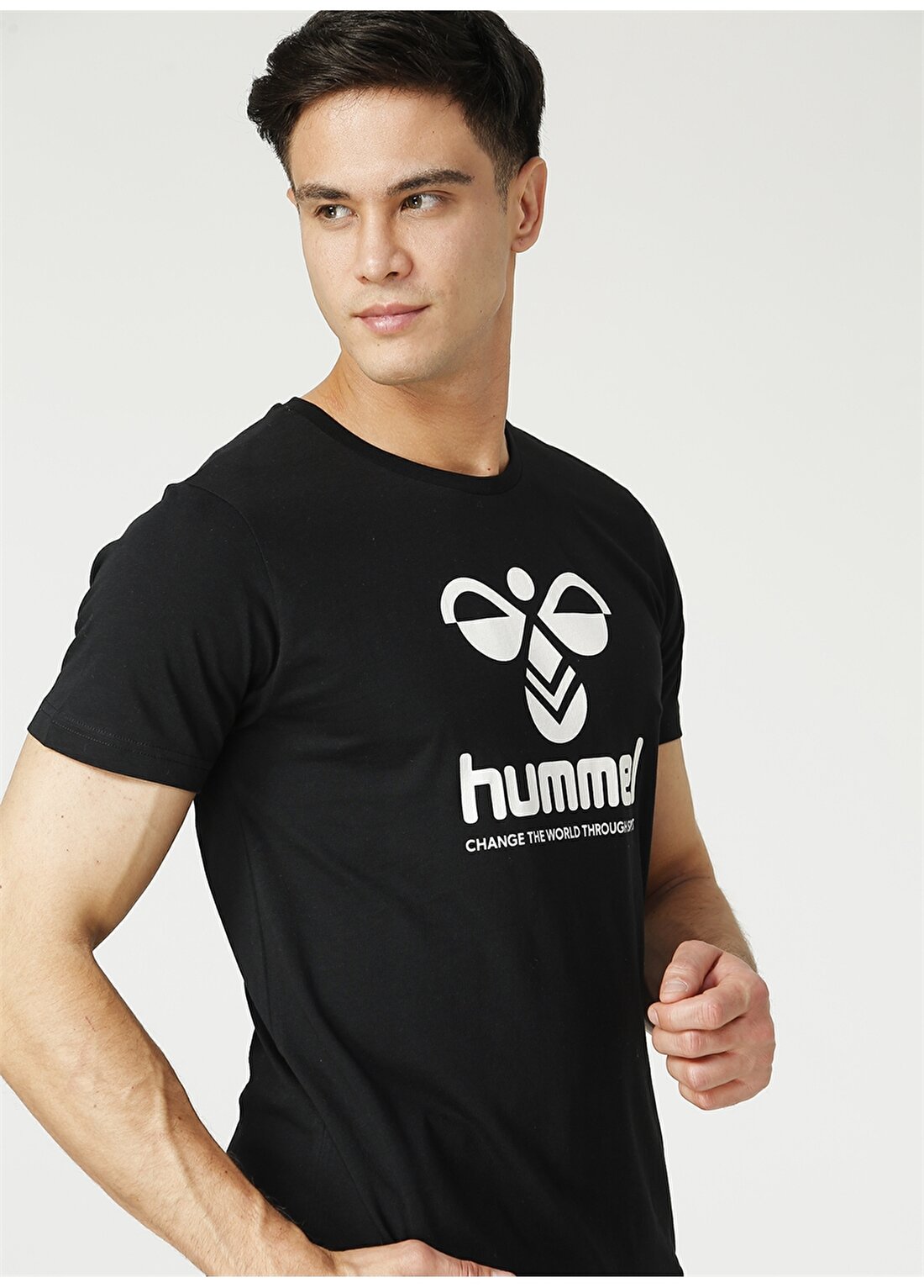 Hummel HMLCENTIL T-SHIRT S/S 2001 Koyu Gri Erkek T-Shirt