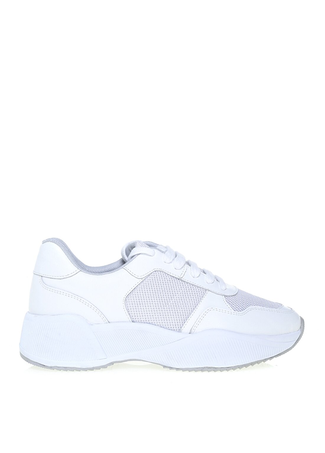 Cotton Bar Beyaz Deri + Tekstil Sneaker