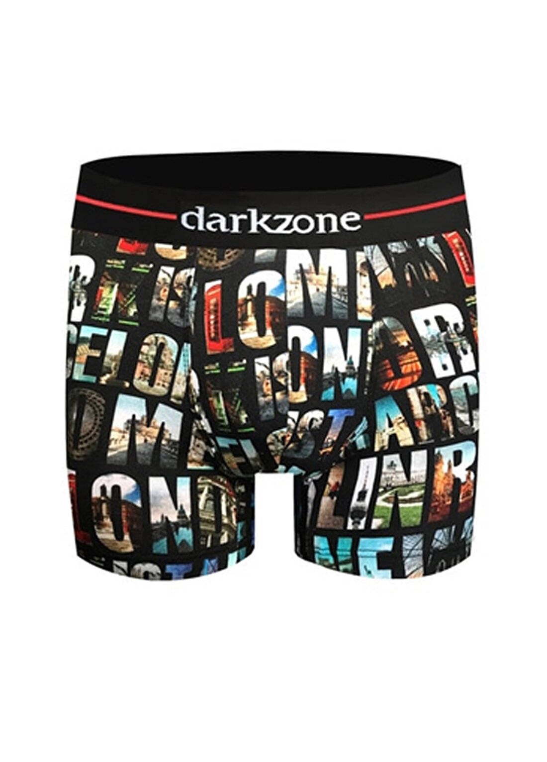 Darkzone Siyah Dijital Baskı Desenli Erkek Boxer
