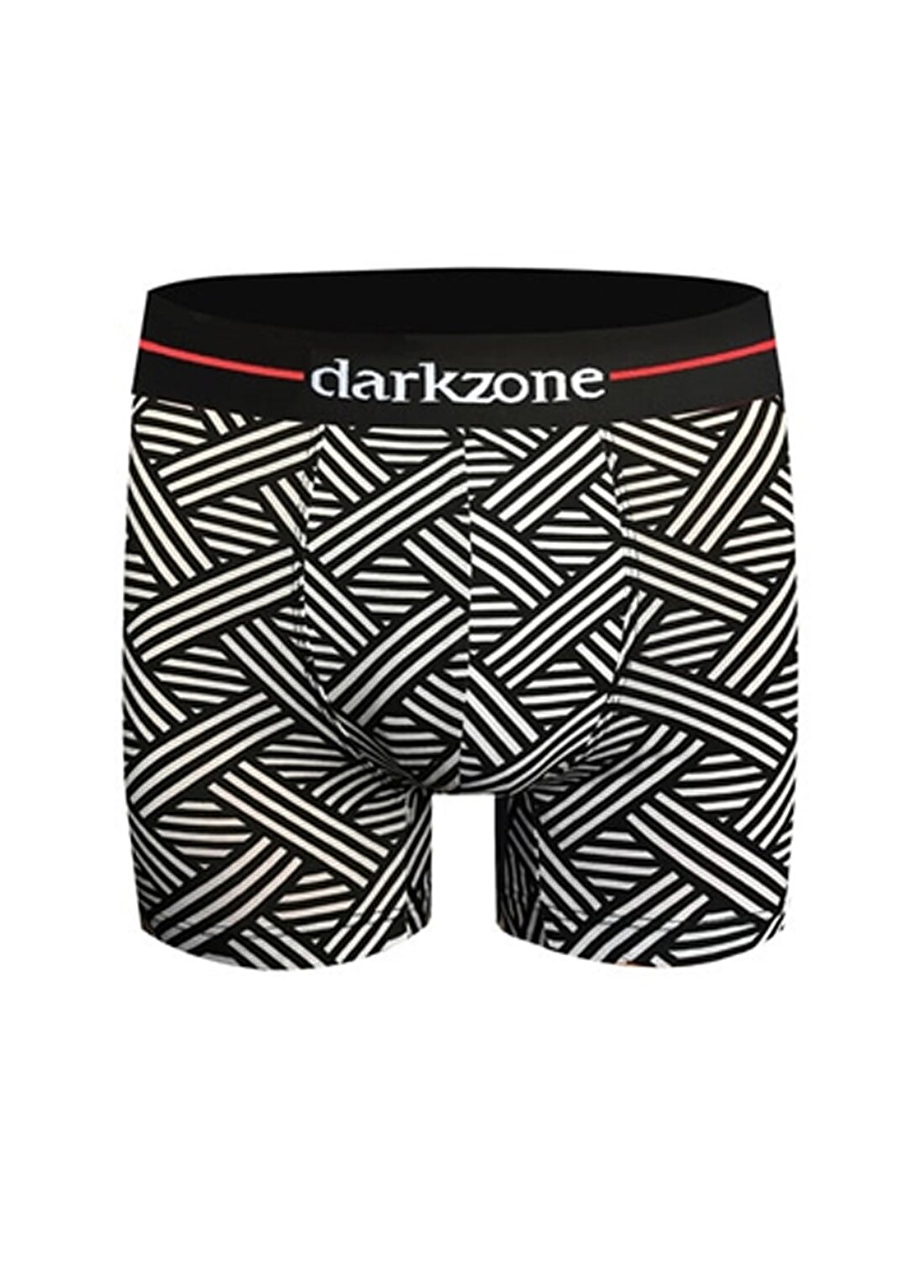 Darkzone Siyah-Beyaz Çizgi Desenli Erkek Boxer