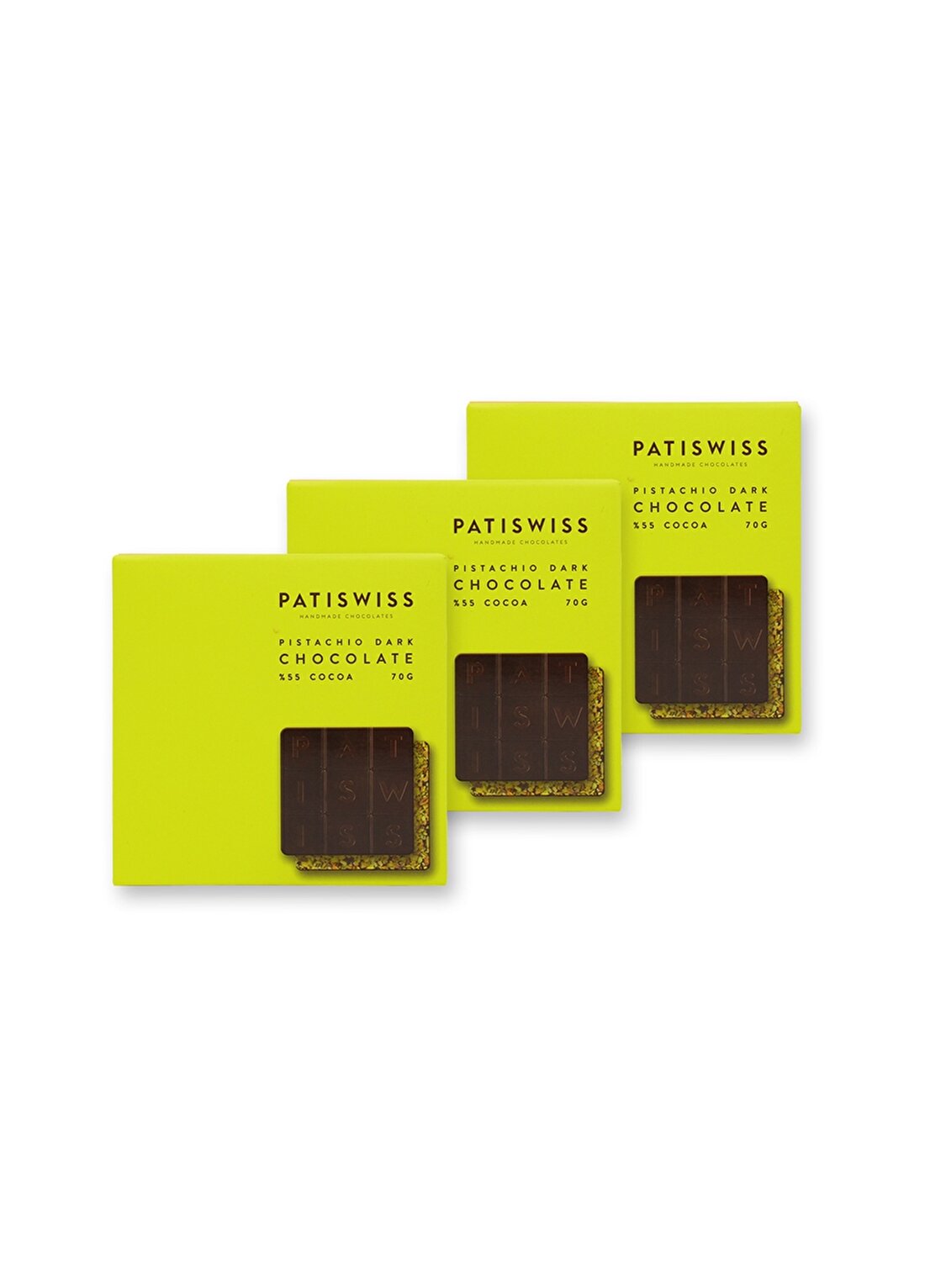 Patiswiss Fıstıklı Bitter Tablet Çikolata 70 Gr (3 Adet)