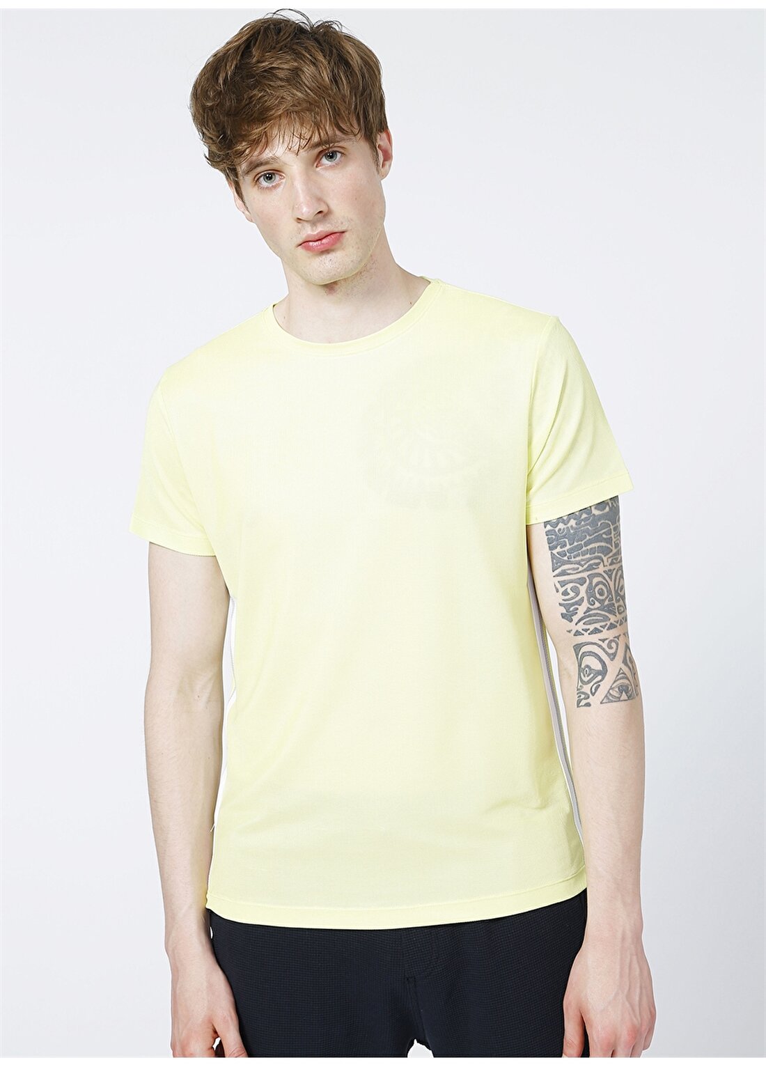 Fabrika Bisiklet Yaka Sarı Erkek T-Shirt - AMOS