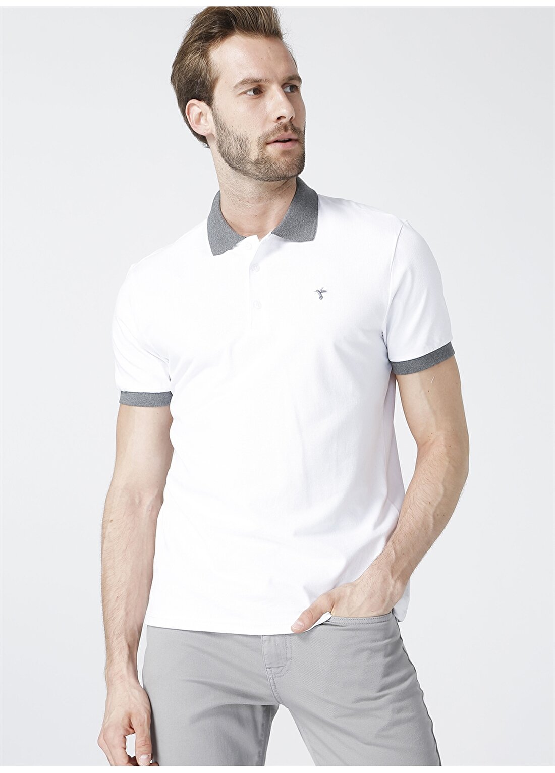 Fabrika Comfort Polo Yaka Beyaz Erkek Polo T-Shirt