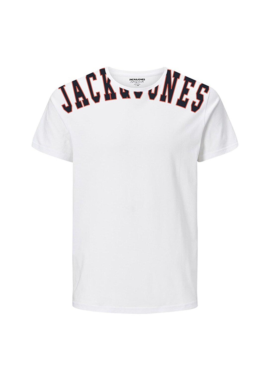 Jack & Jones Erkek Beyaz Bisiklet Yaka T-Shirt