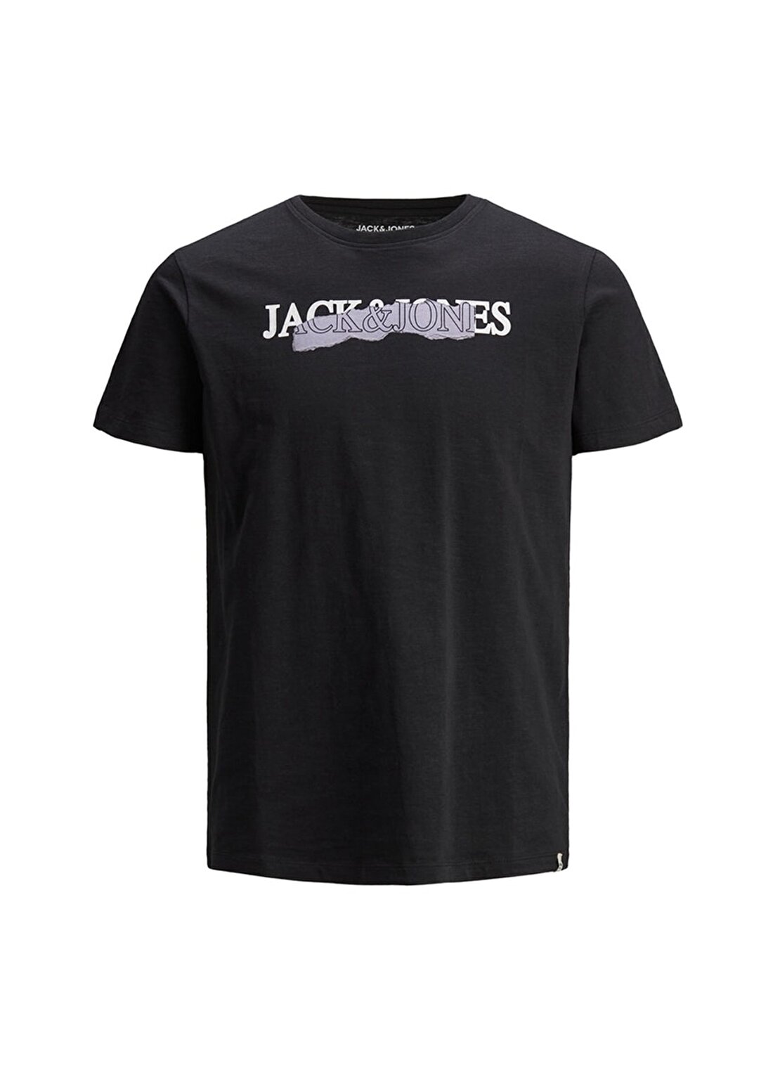 Jack & Jones Erkek Açık Siyah Bisiklet Yaka T-Shirt
