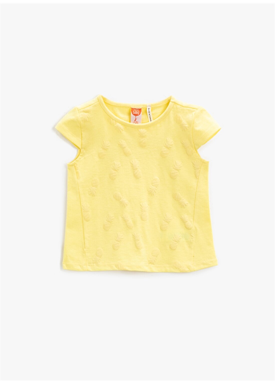 Koton Bisiklet Yaka Kısa Kol Sarı Kız Bebek T-Shirt