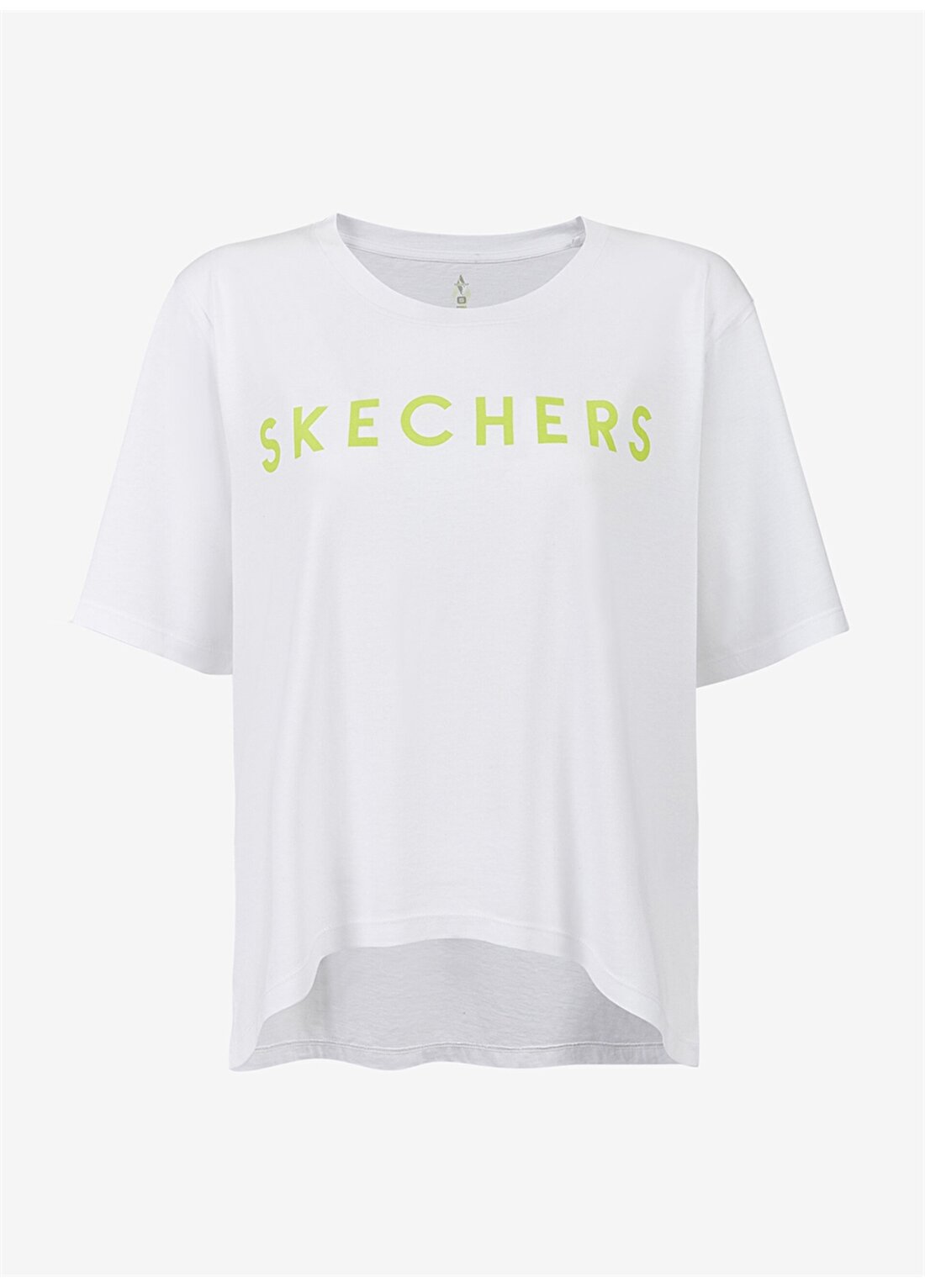 Skechers S211161-100 Graphic Tee W Crew Neck O Yaka Loose Fit Baskılı Beyaz Kadın T-Shirt