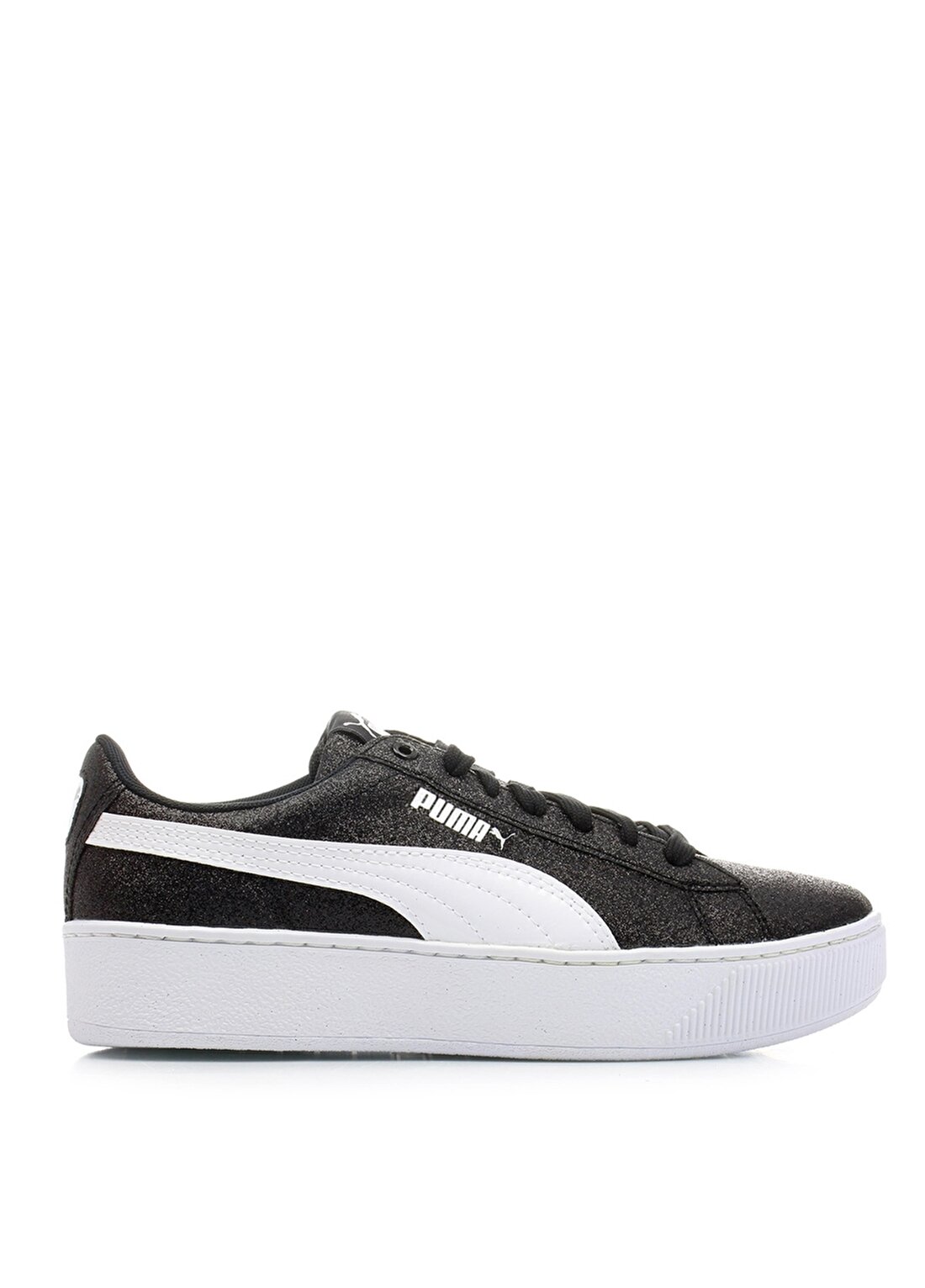 Puma 36685602 Vikky Platform Glitz Siyah Beyaz Gümüş Kız Çocuk Ayakkabısı